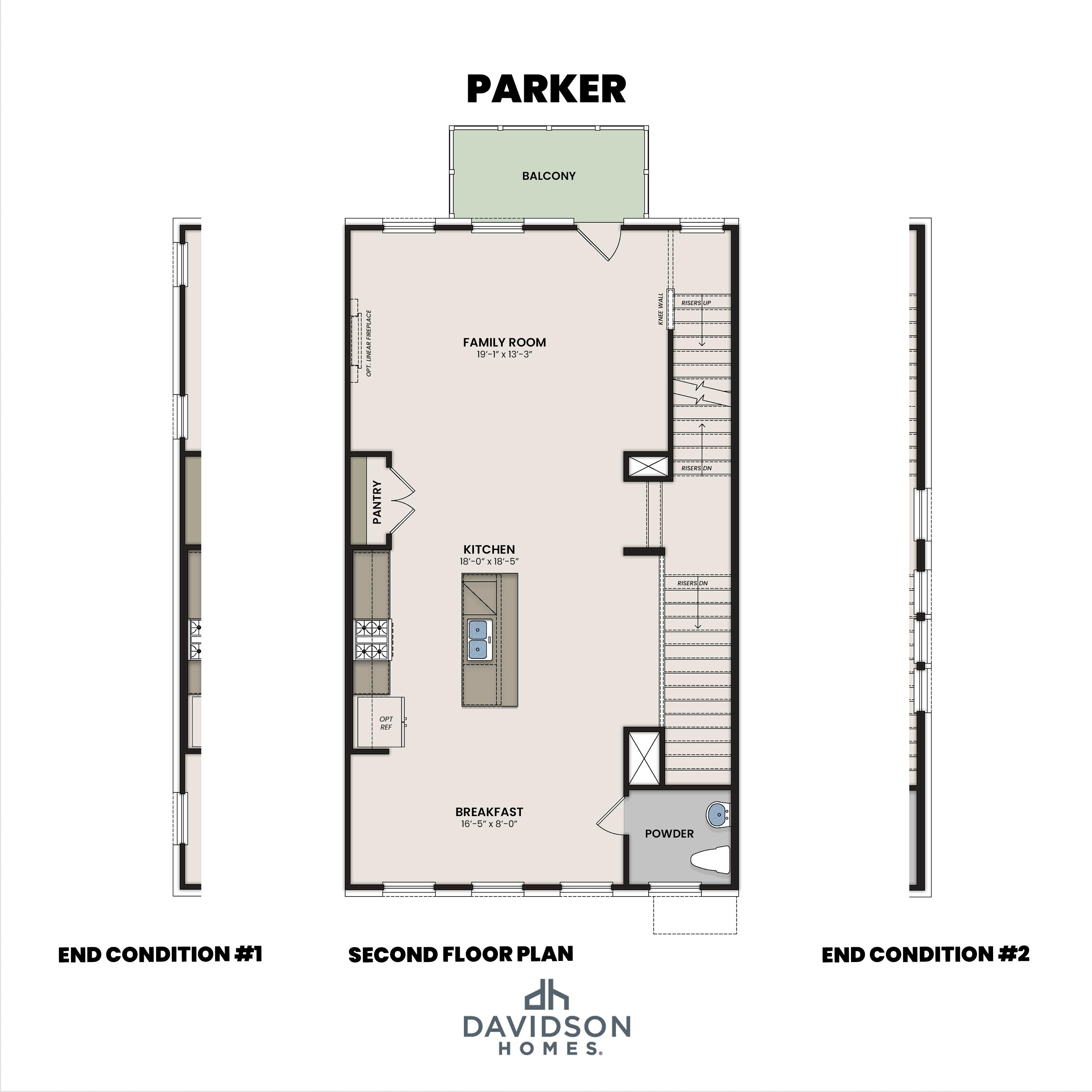 2 - The Parker C buildable floor plan layout in Davidson Homes Homes' Jackson Village community.