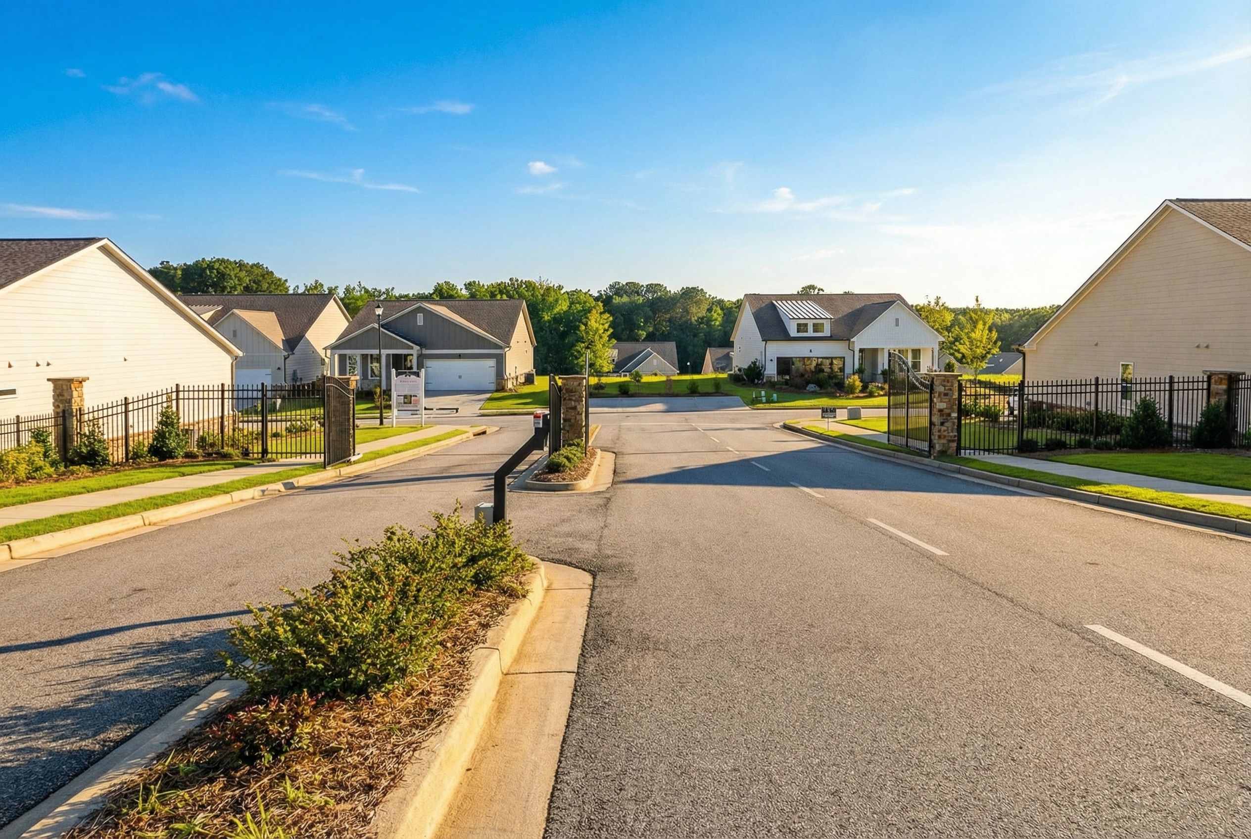 Private gated entry at Kelly Preserve in Loganville, GA