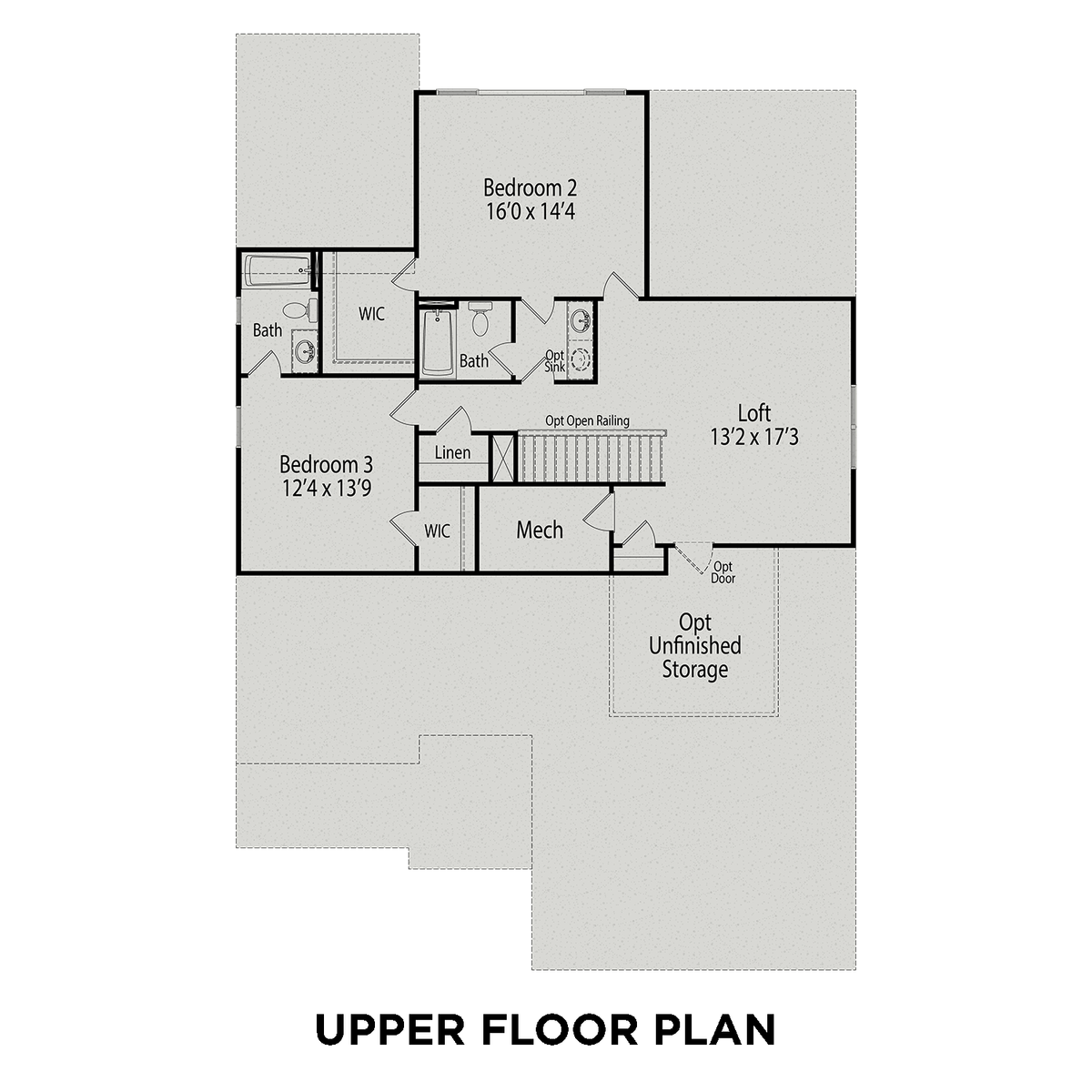 2 - The Cypress A buildable floor plan layout in Davidson Homes' Addison West community.