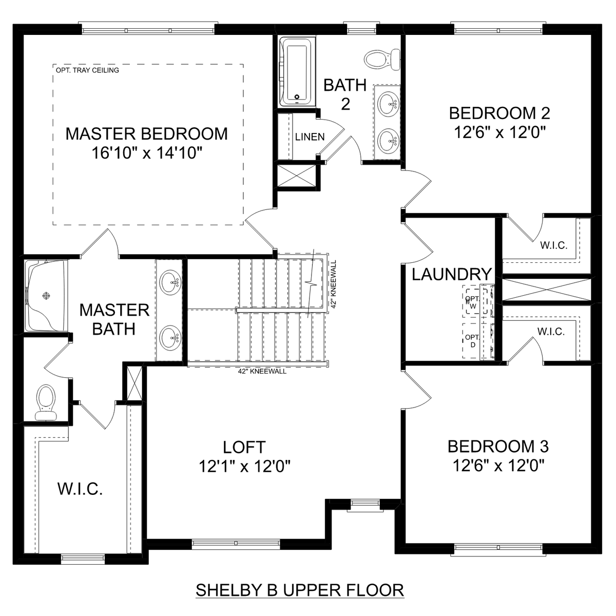 2 - The Shelby B buildable floor plan layout in Davidson Homes' Monteagle Cove community.