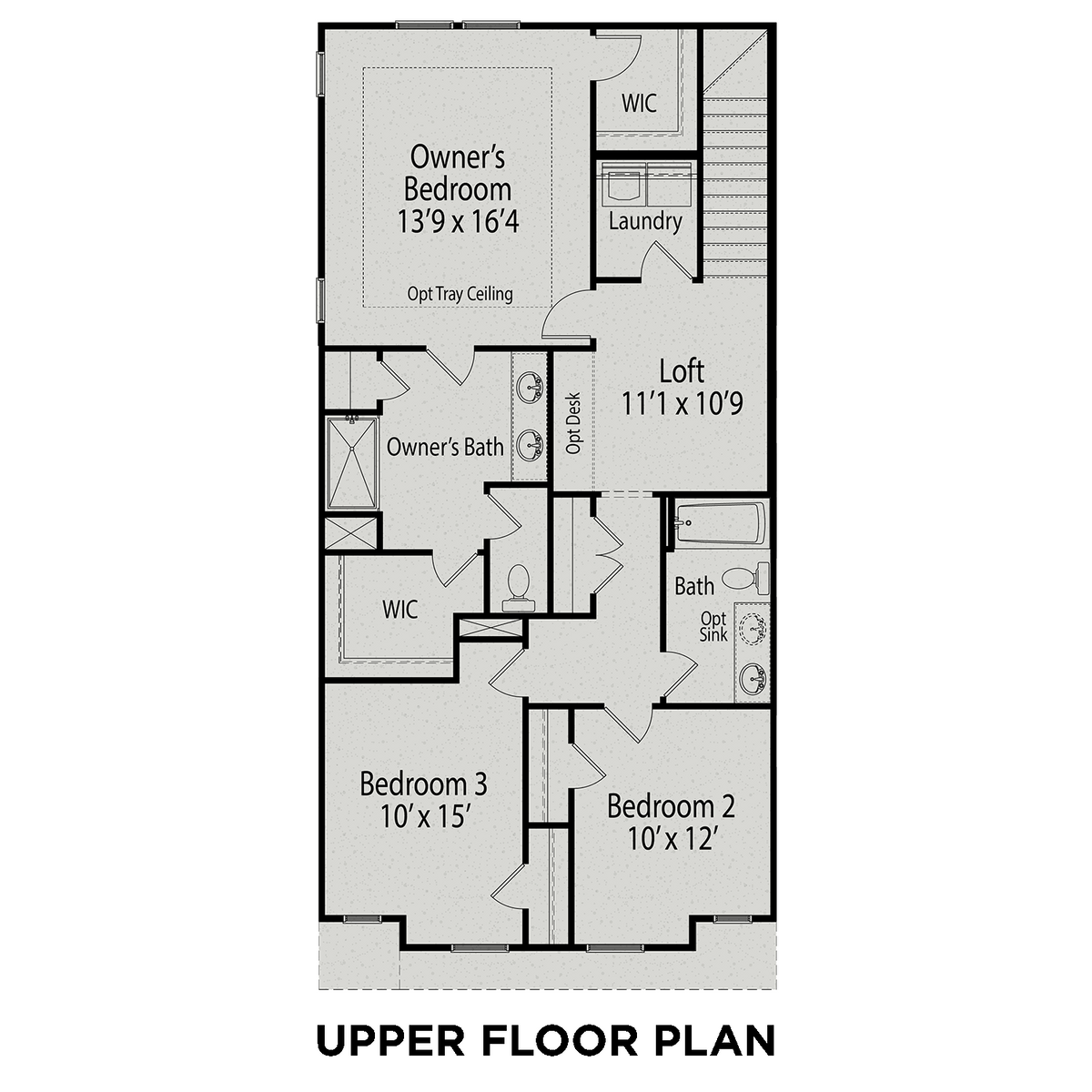2 - The Durham buildable floor plan layout in Davidson Homes' Gregory Village community.