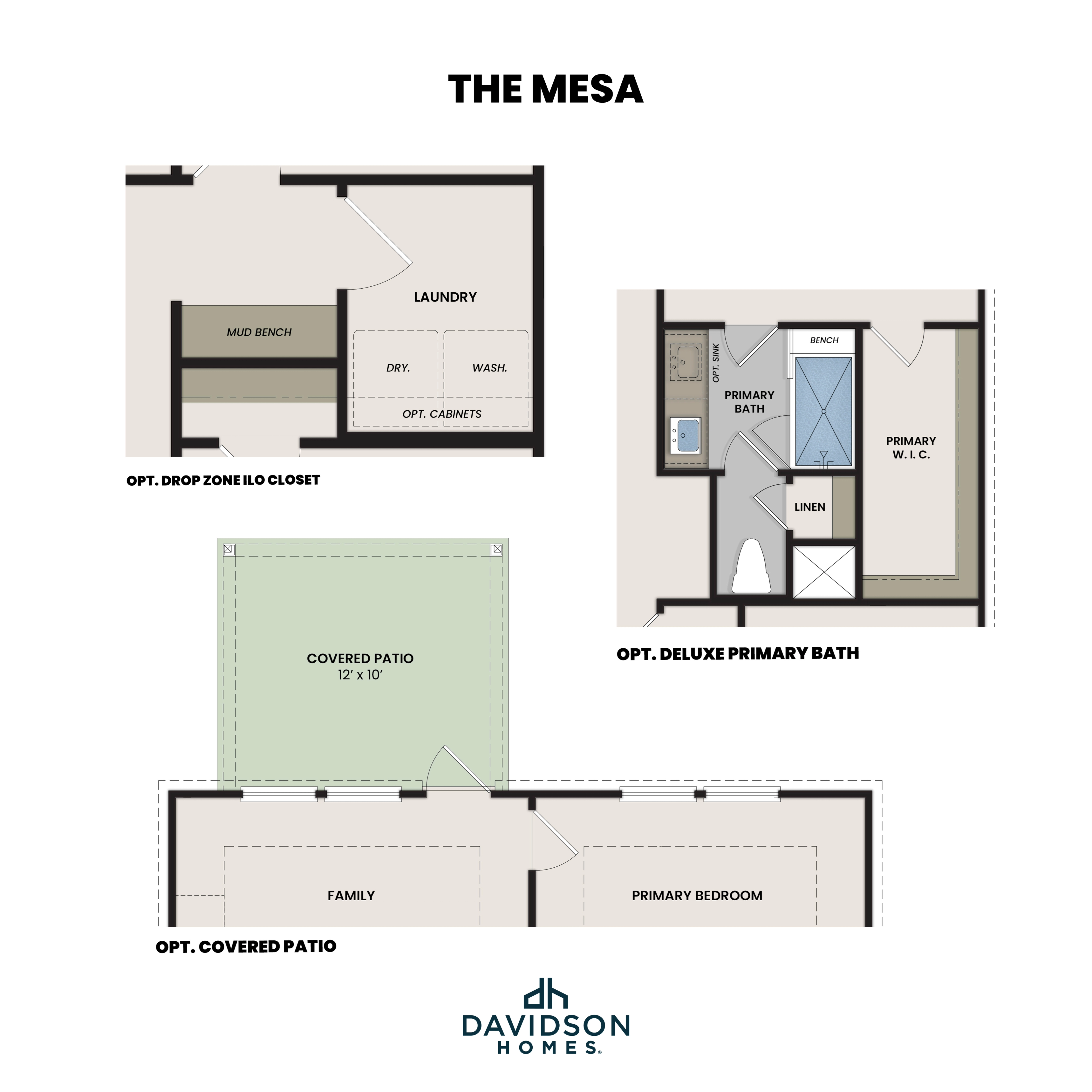 2 - The Mesa B buildable floor plan layout in Davidson Homes Homes' Morgan Meadows community.