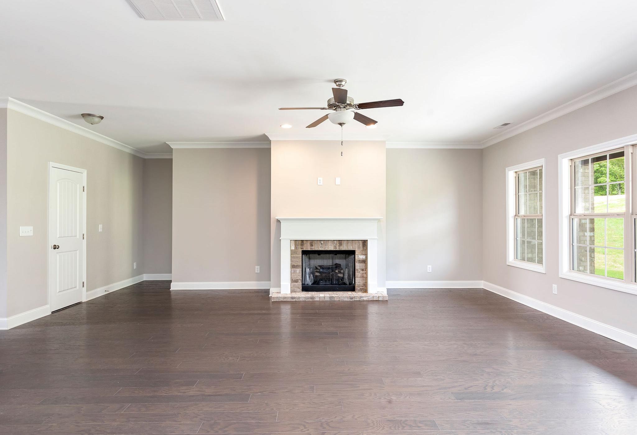 Davidson Homes The Emory Floor Plan Unfurnished Living Room with Fireplace