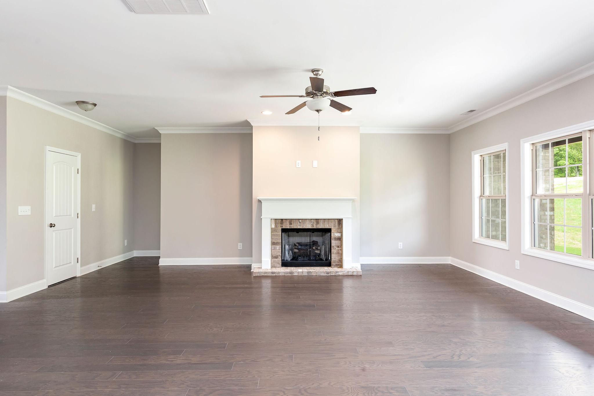 Davidson Homes The Emory Floor Plan Unfurnished Living Room with Fireplace
