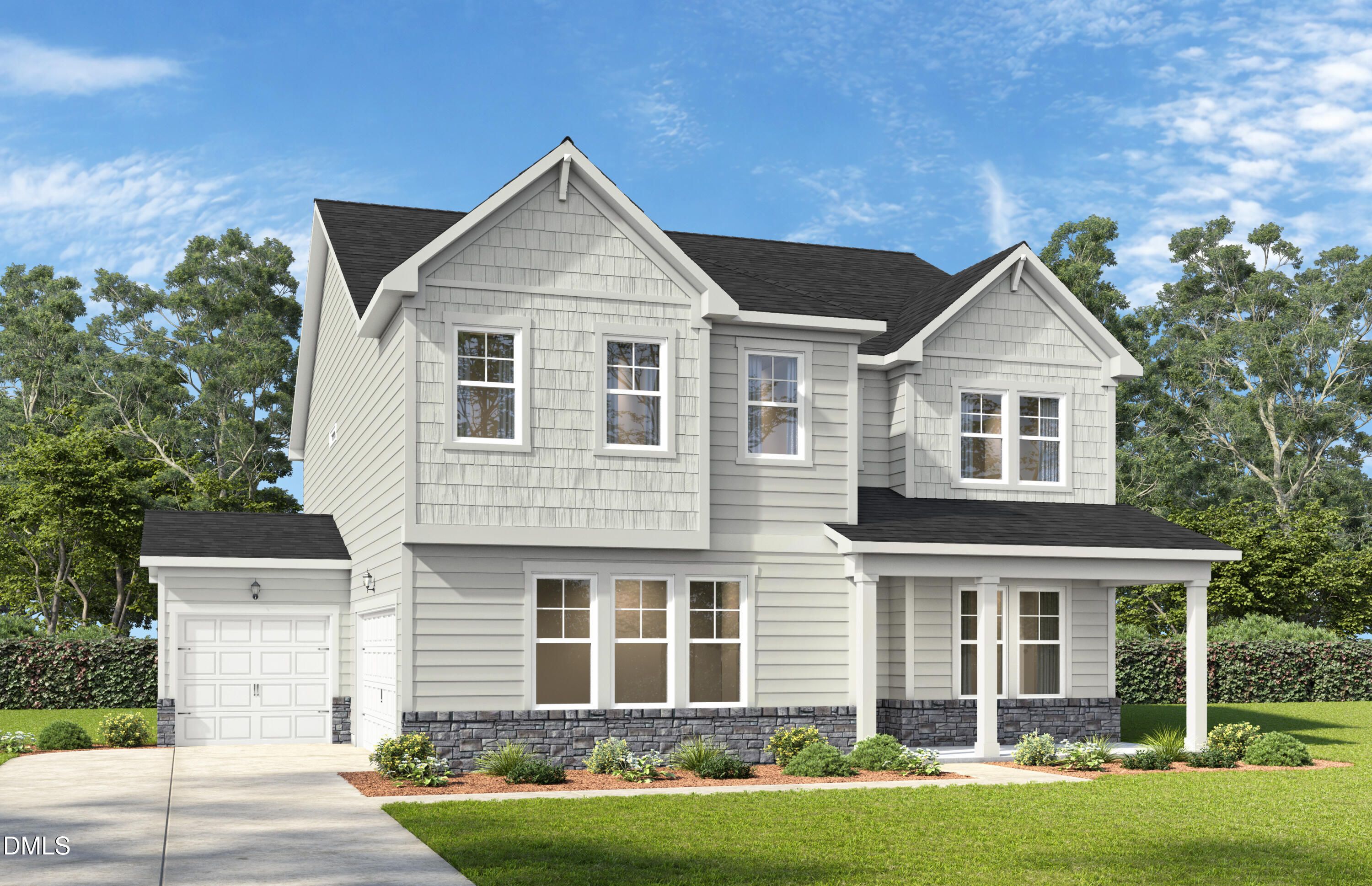 The Aspen C floor plan by Davidson Homes featuring a 3-story exterior with a 3-car garage in Ashland, Apex, North Carolina.