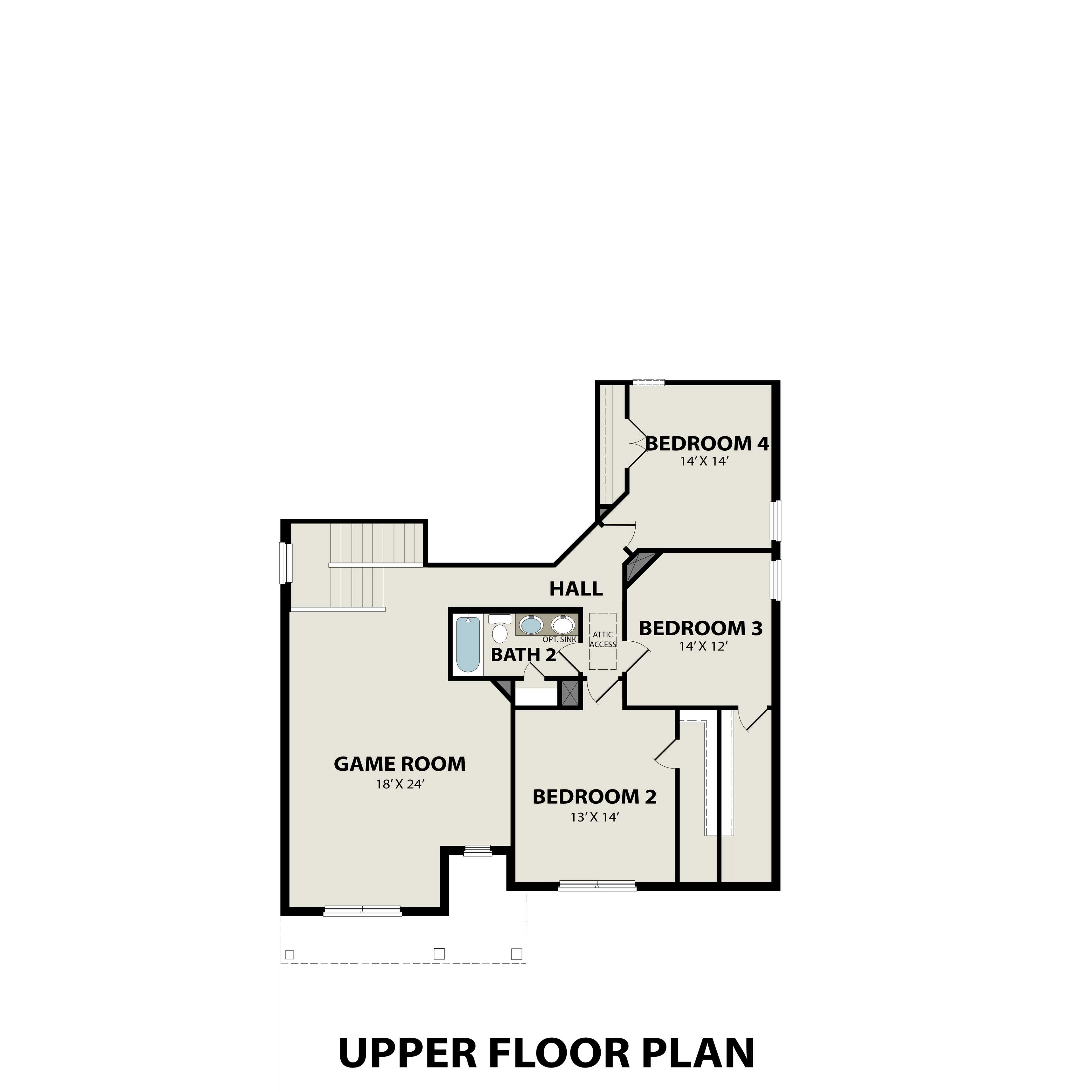 2 - The Willow B buildable floor plan layout in Davidson Homes Homes' Benders Cove community.