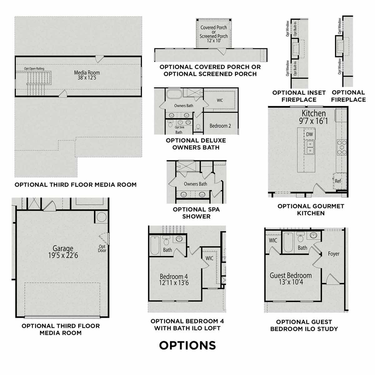 3 - The Chestnut B buildable floor plan layout in Davidson Homes' Beverly Place community.