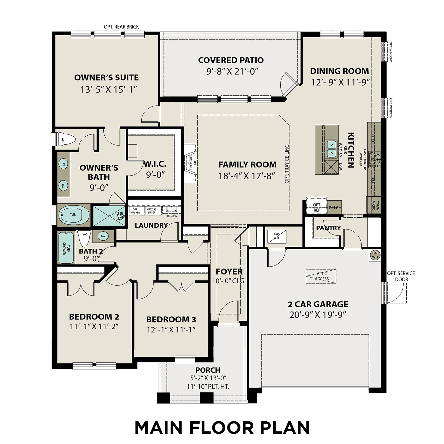 1 - The Diana C buildable floor plan layout in Davidson Homes Homes' Sierra Vista community.