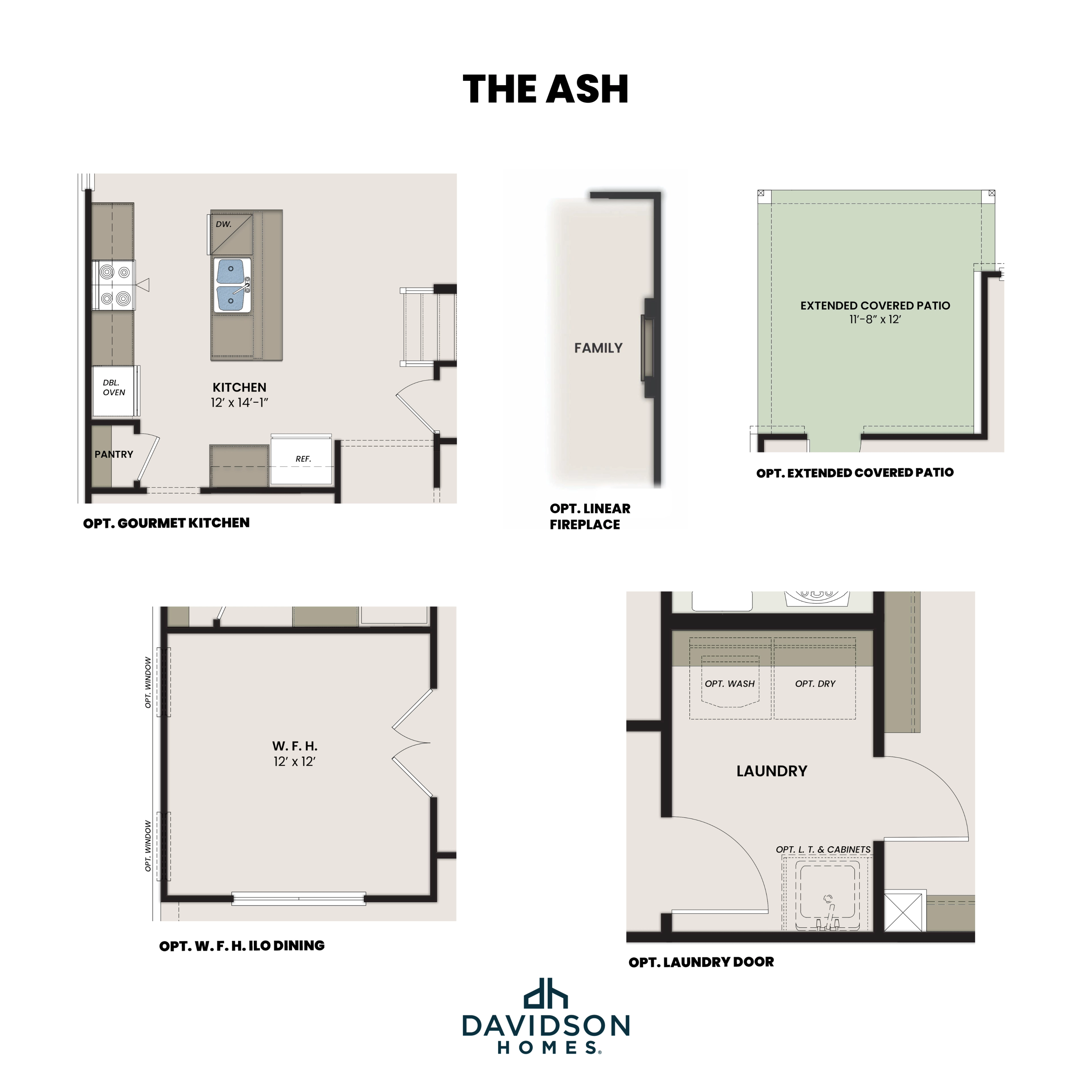3 - The Ash N buildable floor plan layout in Davidson Homes Homes' Heartland community.
