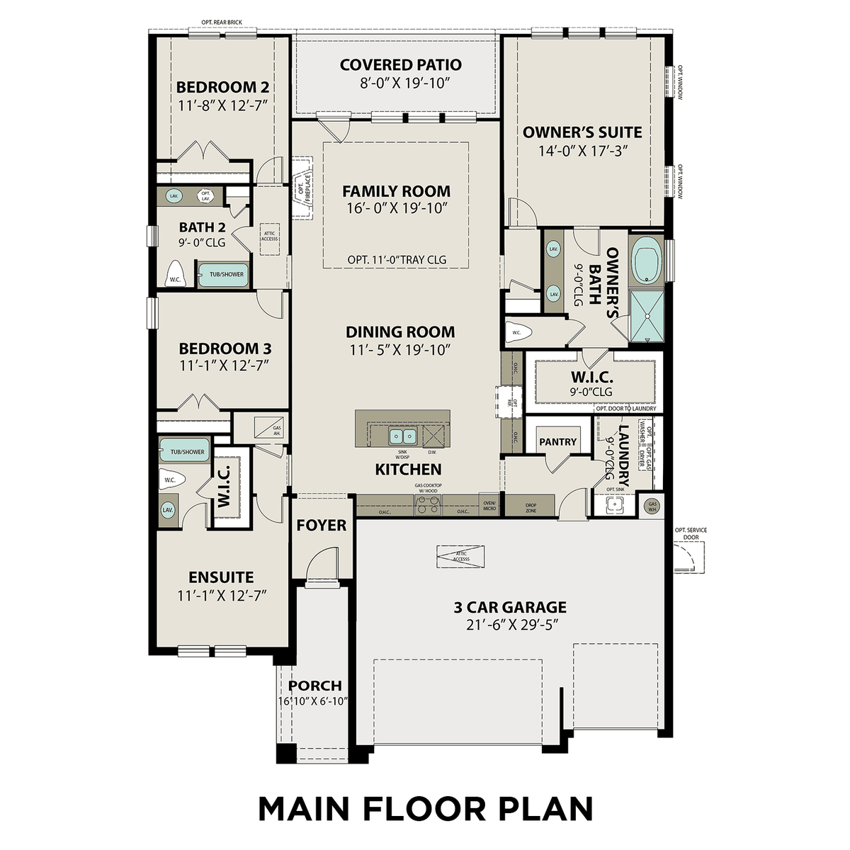 1 - The Elizabeth B buildable floor plan layout in Davidson Homes' Sunterra community.