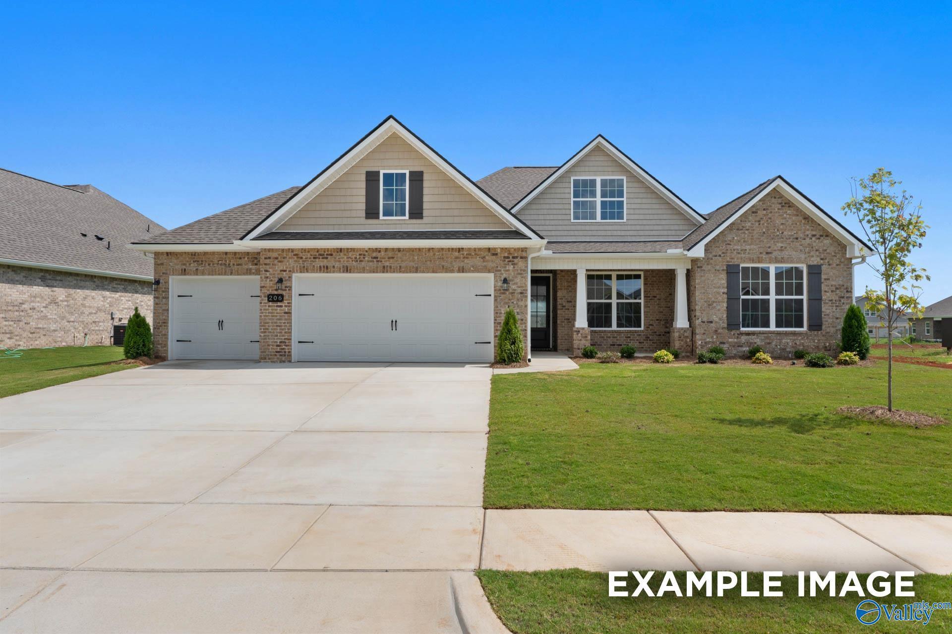 The Rockford B floor plan by Davidson Homes featuring a 3-car garage in Briercreek, Meridianville, Alabama.