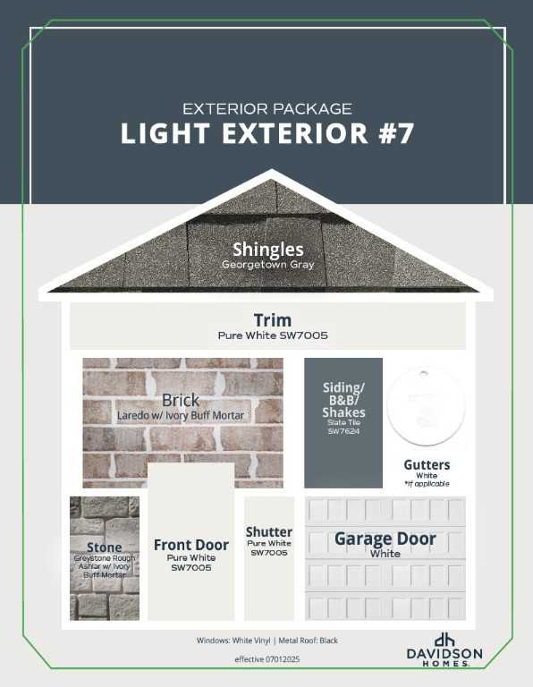 Light Exterior #7 for Davidson Homes Phoenix B: Georgetown Gray shingles, Laredo Buff brick, Taft Tan siding in Opelika, AL