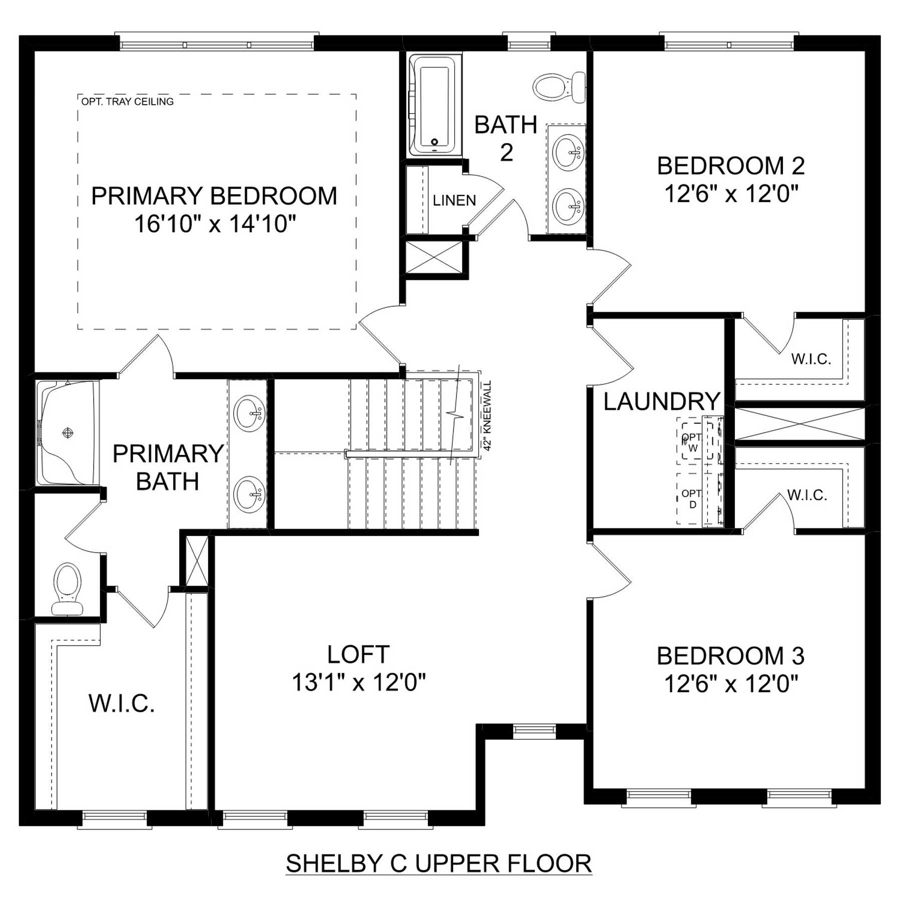 2 - The Shelby E buildable floor plan layout in Davidson Homes Homes' Forest Glen community.