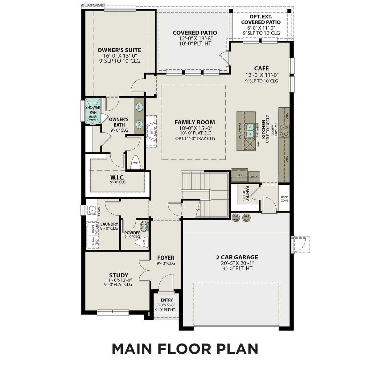 1 - The Sequoia B floor plan layout for 221 Harlingen Drive in Davidson Homes' Windmill Estates community.