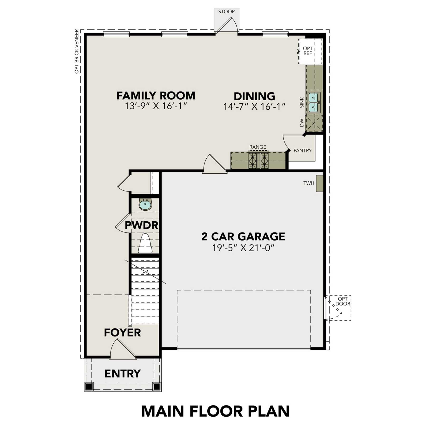 1 - The Trinity D buildable floor plan layout in Davidson Homes Homes' Agave community.
