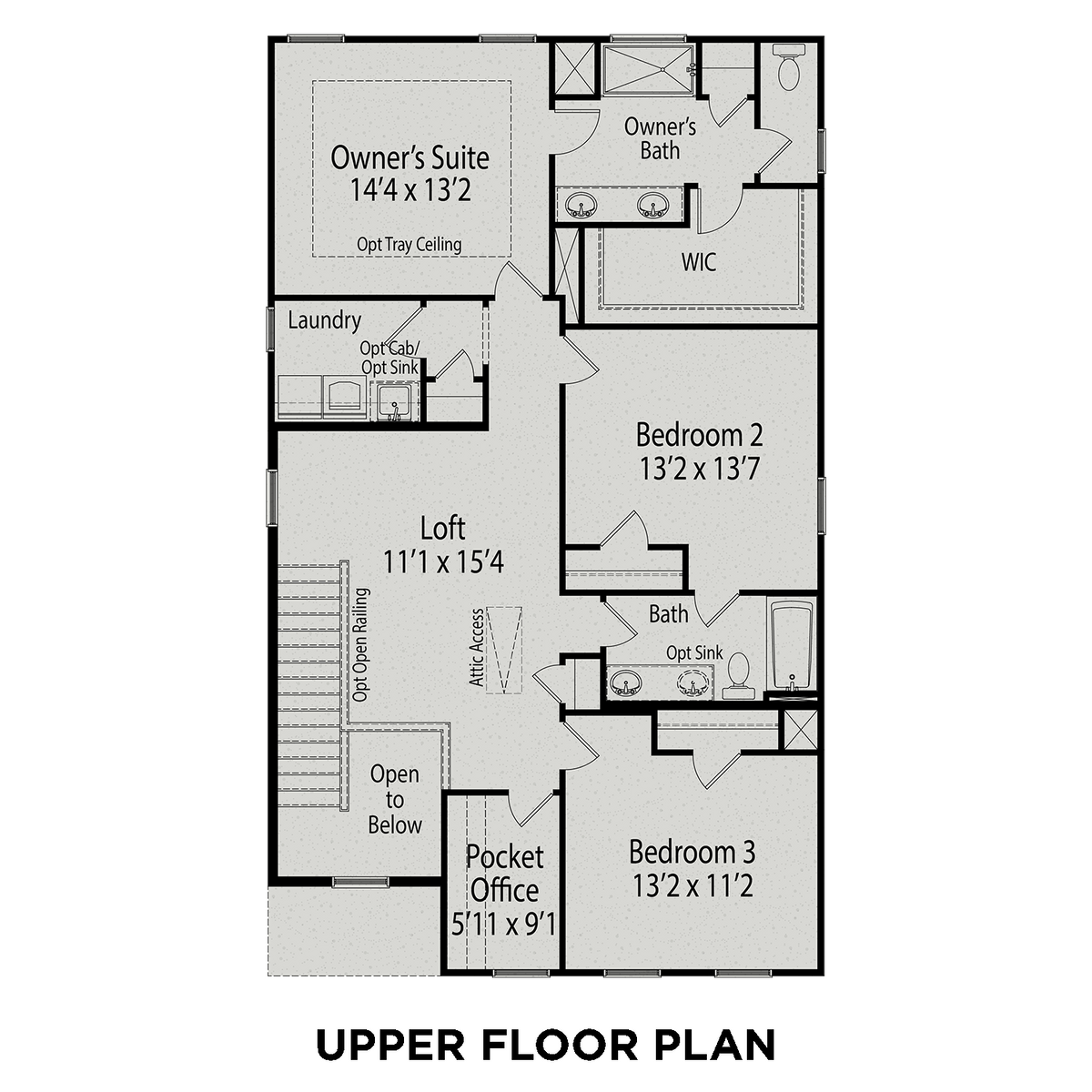 2 - The Gavin A buildable floor plan layout in Davidson Homes' Beverly Place community.