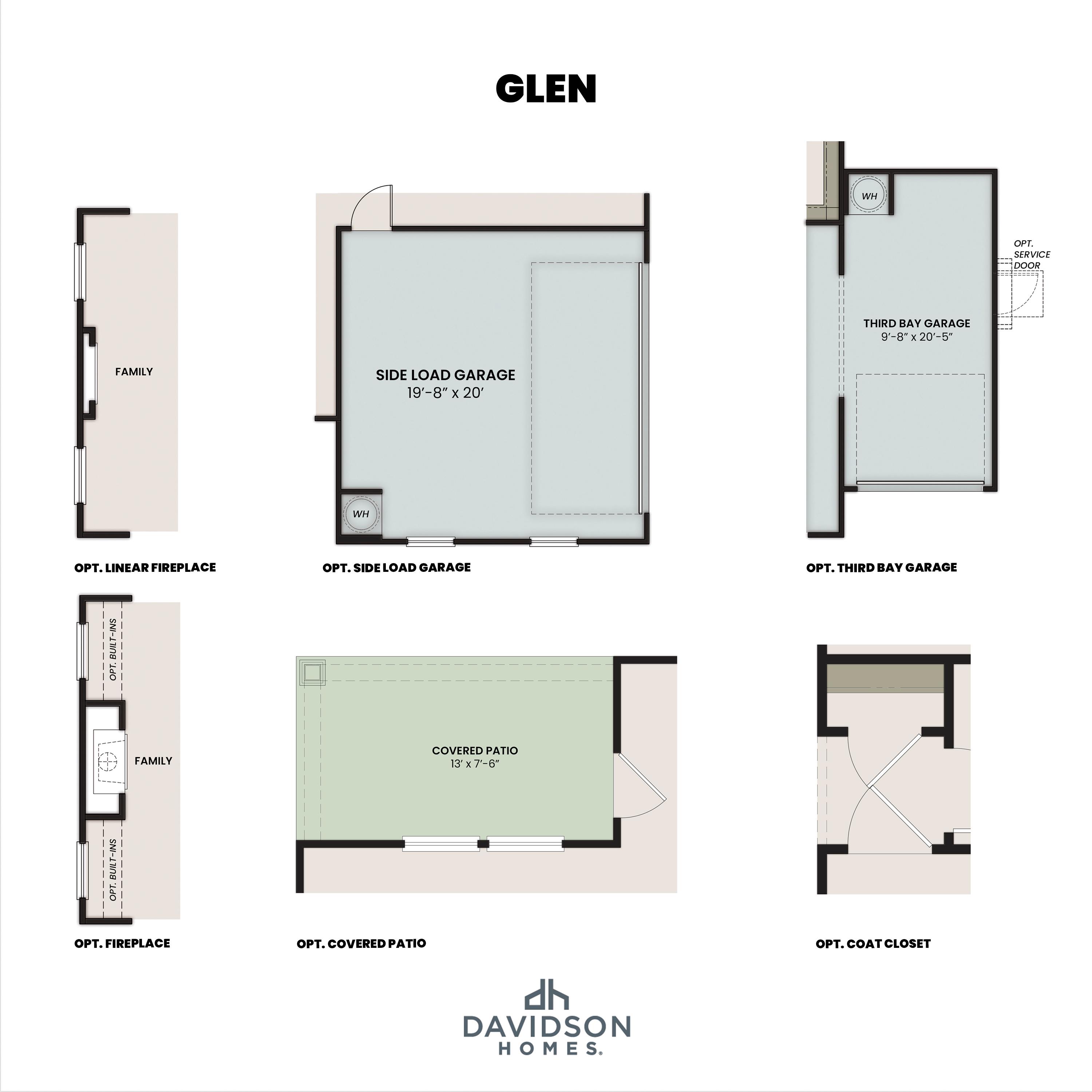2 - The Glen E buildable floor plan layout in Davidson Homes Homes' Bakers Farm community.