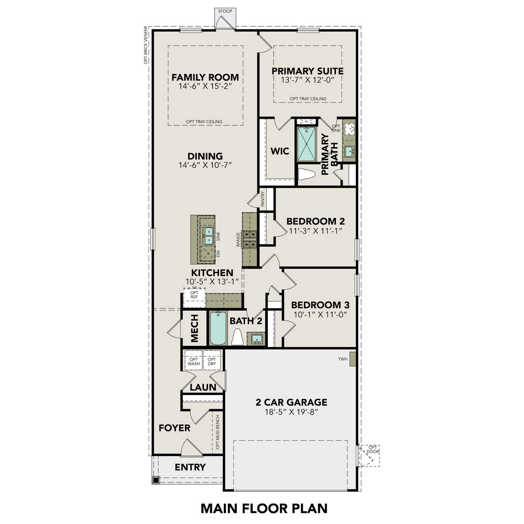 1 - The Frio G floor plan layout for 2033 Caney Creek Court in Davidson Homes Homes' Caney Creek Place community.