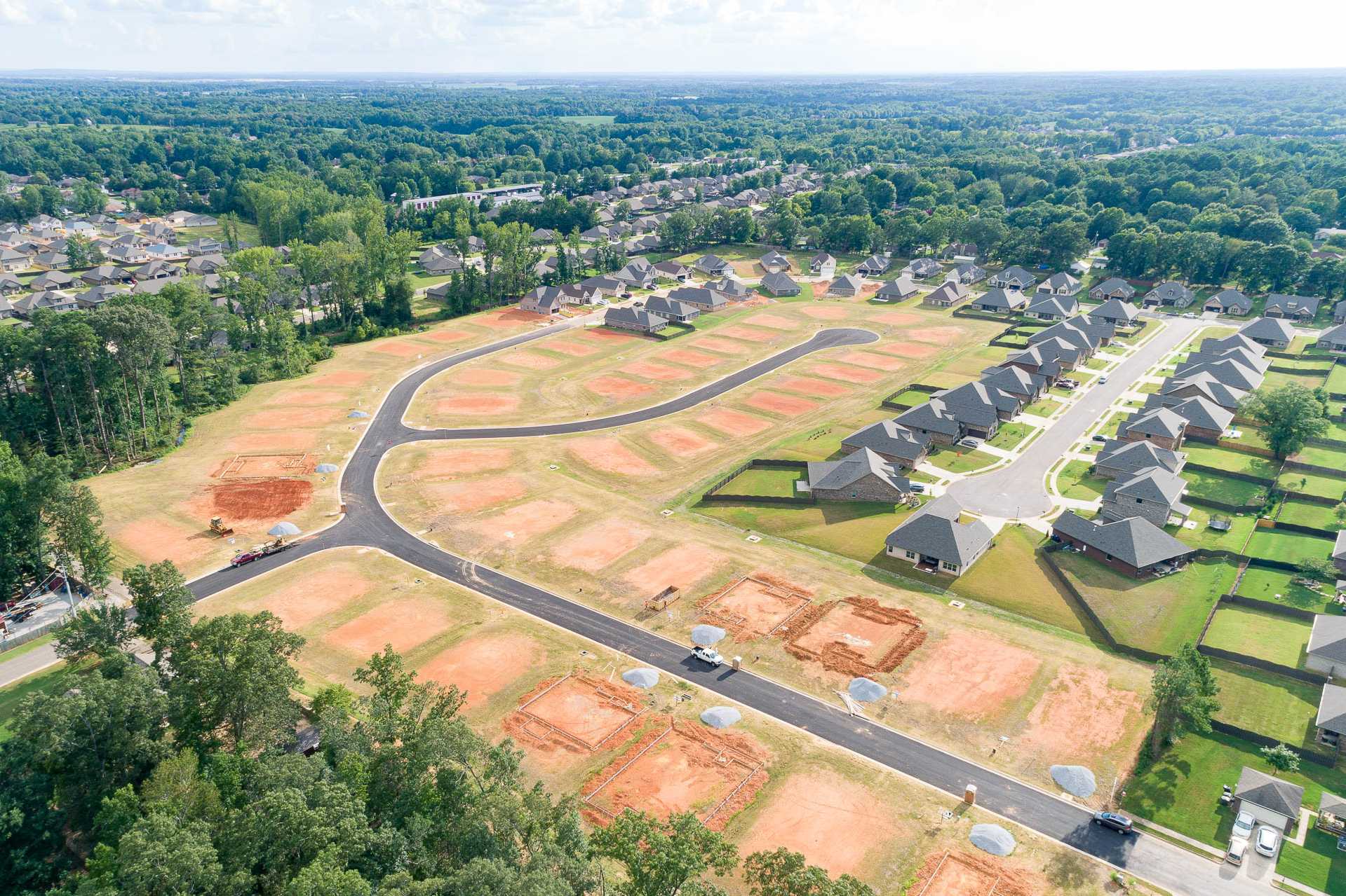 Drone Photo of Davidson Homes Laurenwood Preserve Community in Madison, Alabama