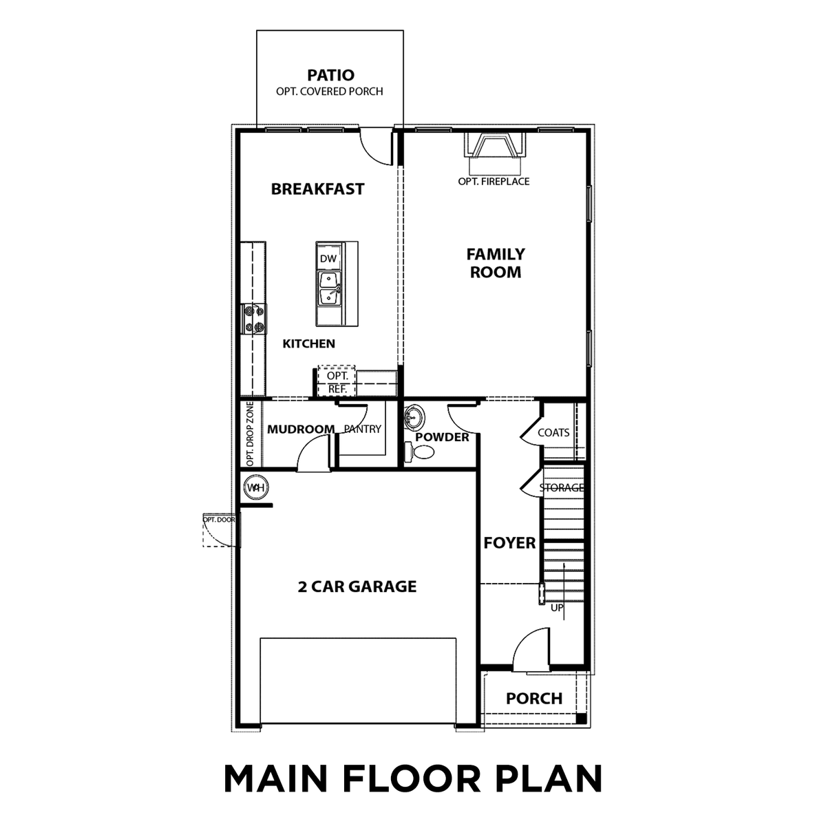1 - The Grayson A buildable floor plan layout in Davidson Homes' Sage Farms community.