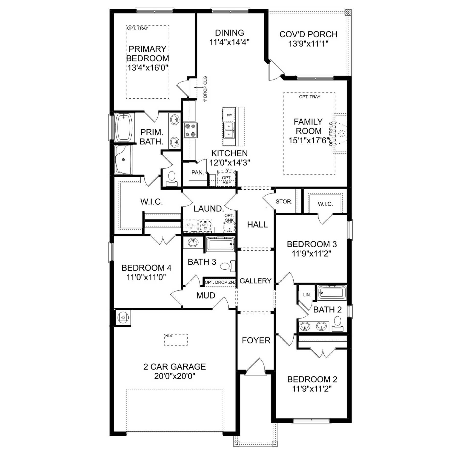 1 - The Everett C buildable floor plan layout in Davidson Homes Homes' Forest Glen community.