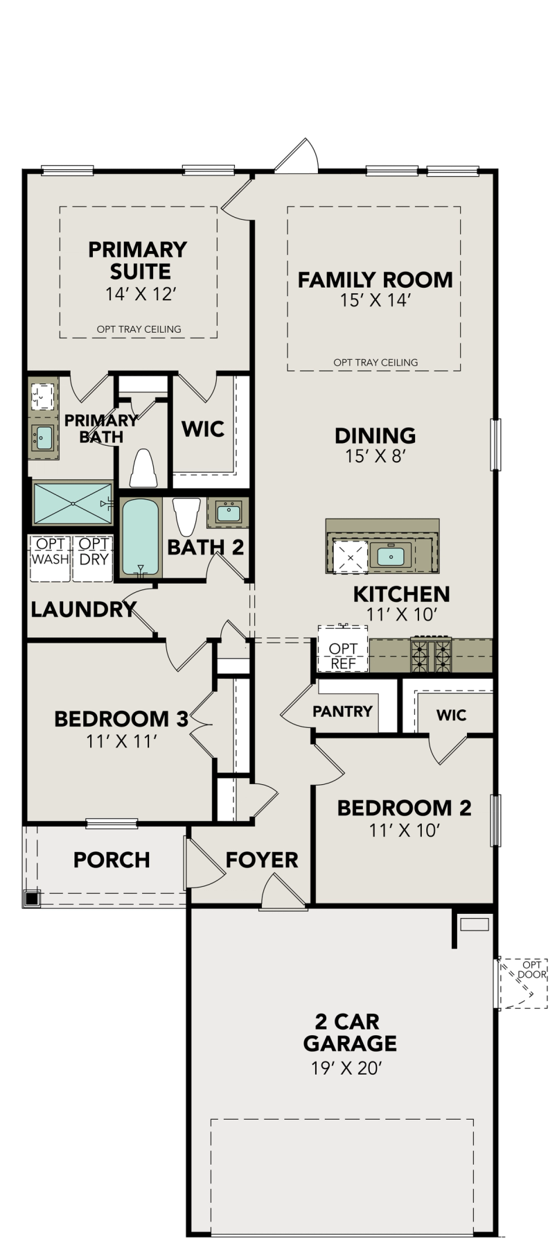 1 - The Comal F buildable floor plan layout in Davidson Homes Homes' Robins Landing community.
