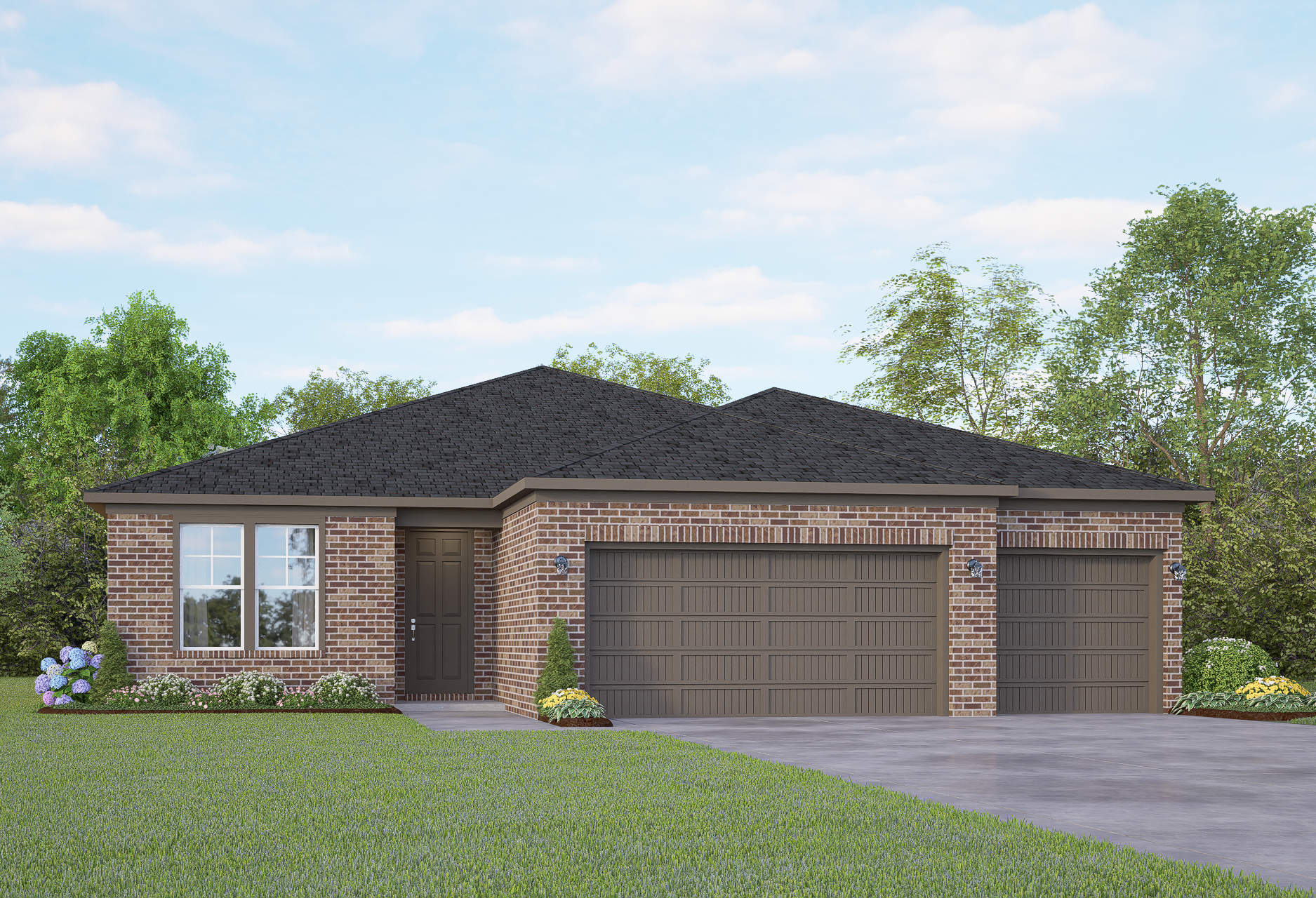 Exterior view of Davidson Homes' The Lanier F Floor Plan