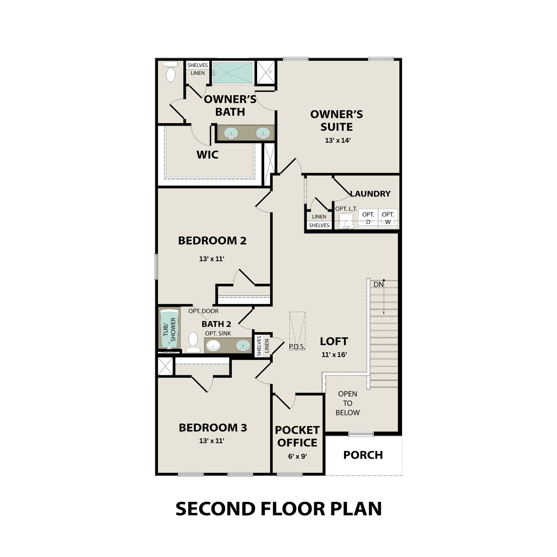 2 - The Grayson C buildable floor plan layout in Davidson Homes Homes' Sage Farms community.