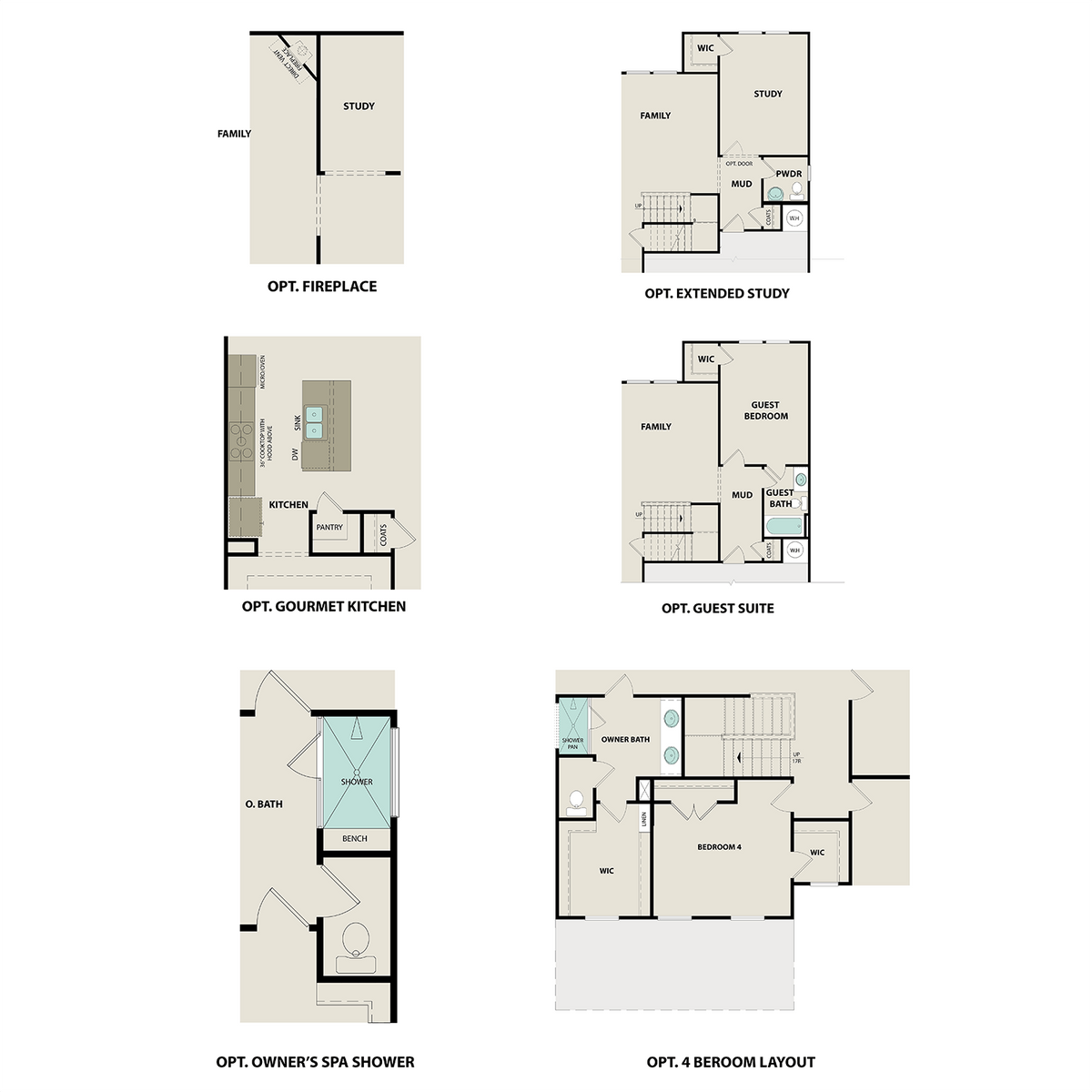 3 - The Willow C floor plan layout for 455 Black Walnut Dr in Davidson Homes' Carellton community.