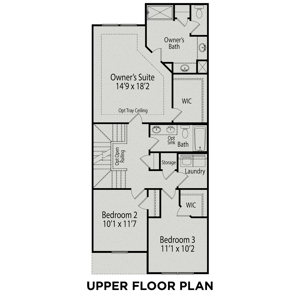 2 - The Graham floor plan layout for 41 Village Edge Drive Drive in Davidson Homes' Gregory Village community.