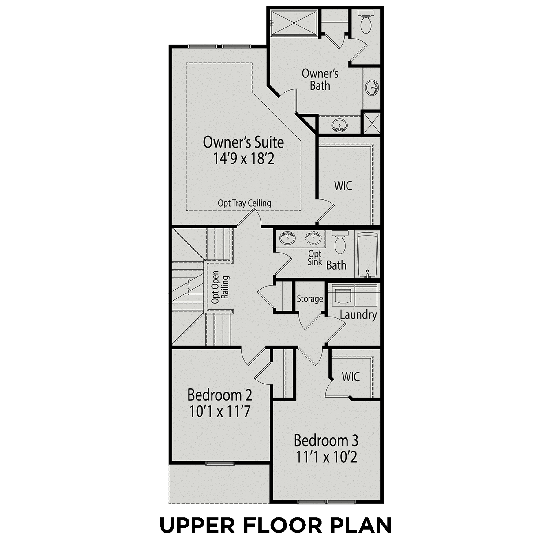 2 - The Graham buildable floor plan layout in Davidson Homes Homes' Gregory Village Townhomes community.