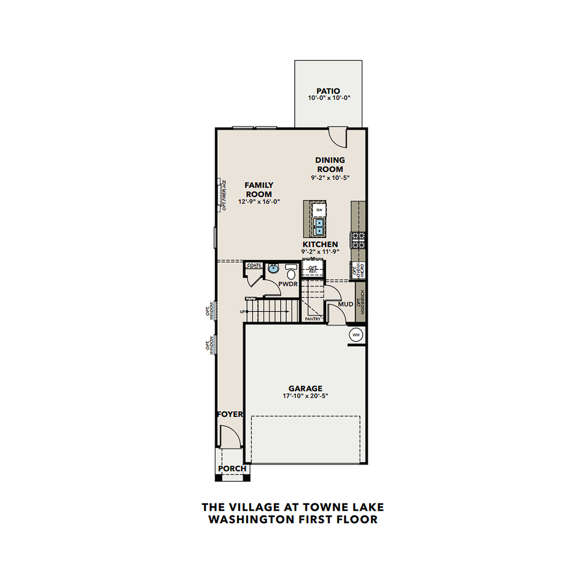 1 - The Washington D buildable floor plan layout in Davidson Homes' The Village at Towne Lake community.