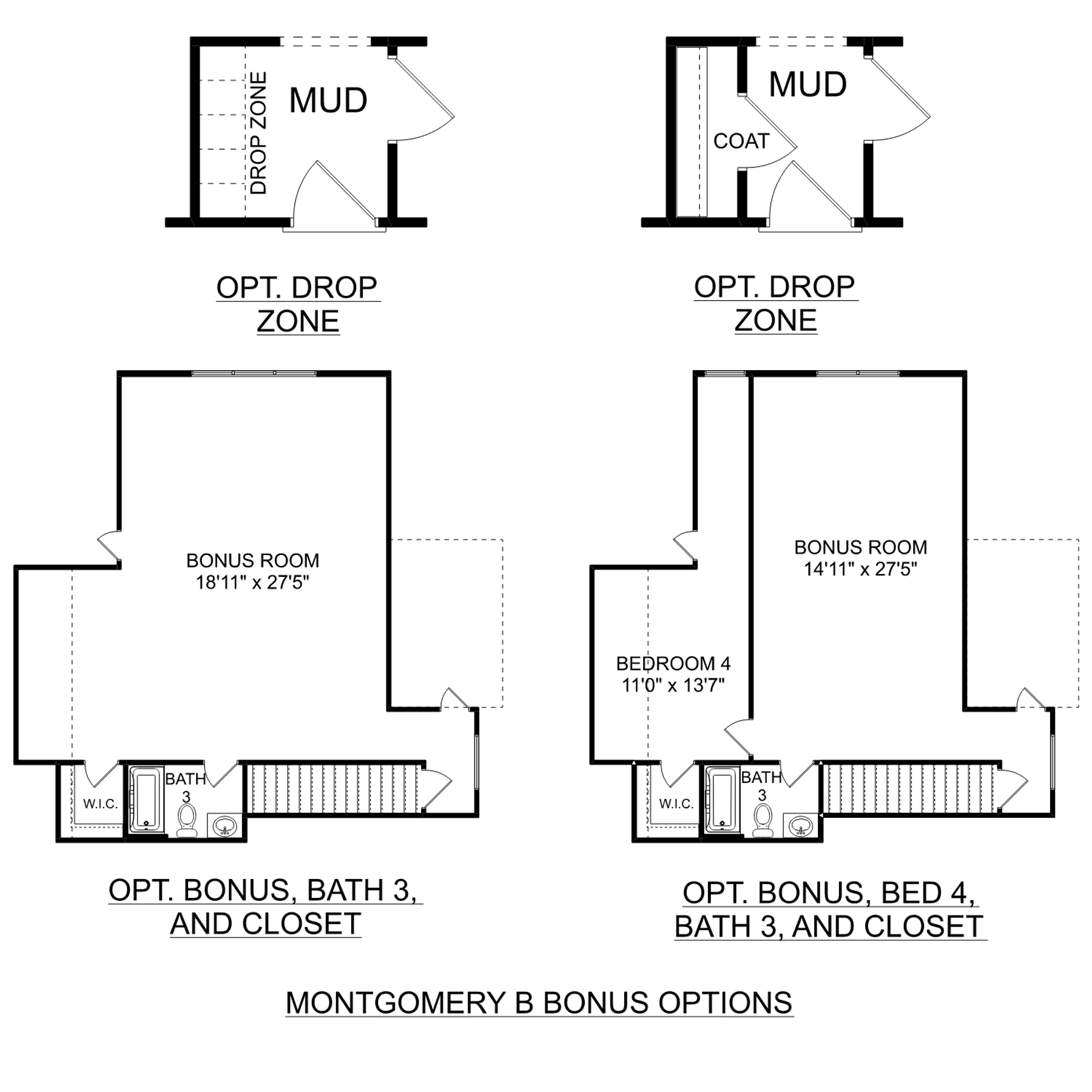 3 - The Montgomery B With Bonus buildable floor plan layout in Davidson Homes Homes' Cain Park community.