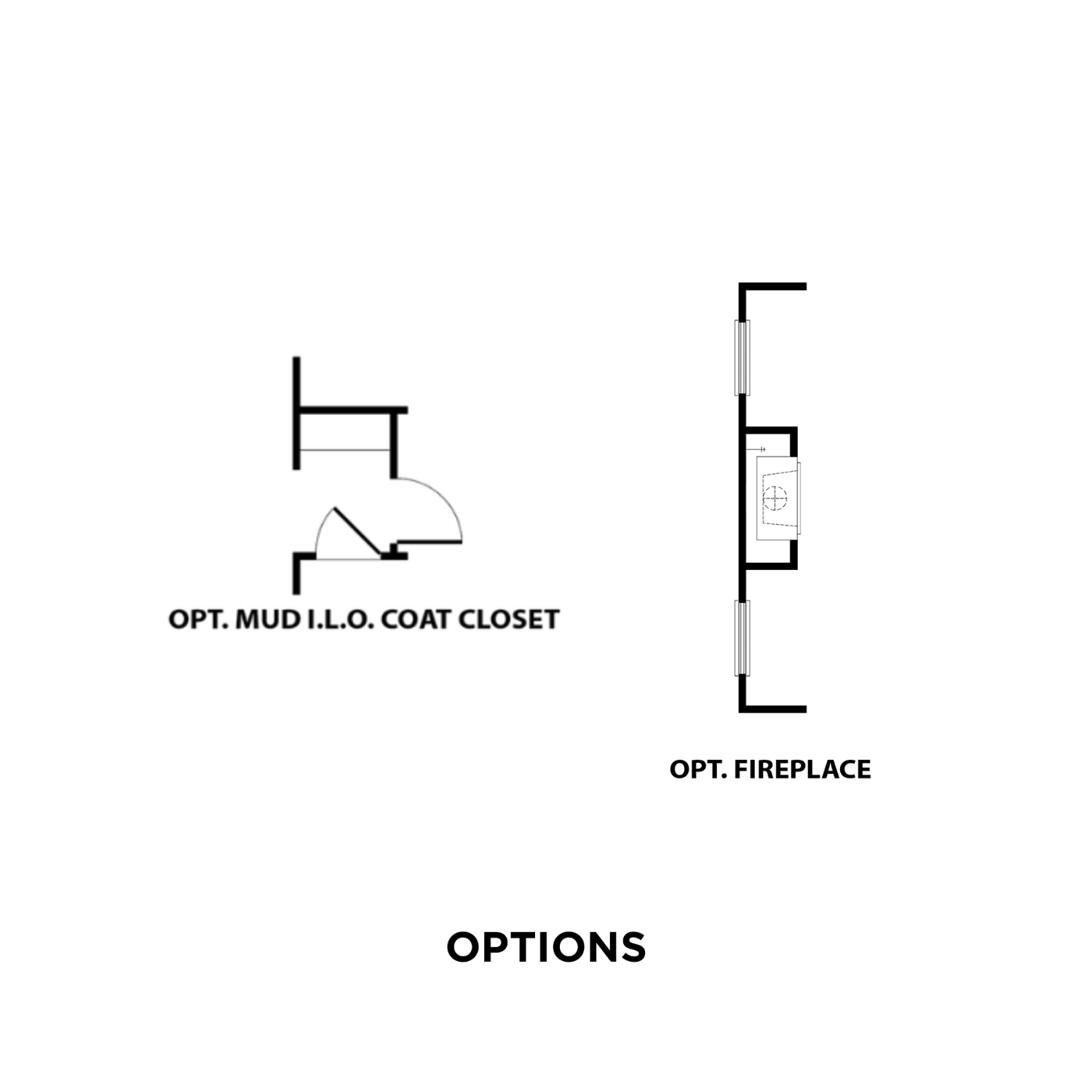 The Franklin B floor plan by Davidson Homes: optional mud room, coat closet, and fireplace in 3-bedroom single-story layout