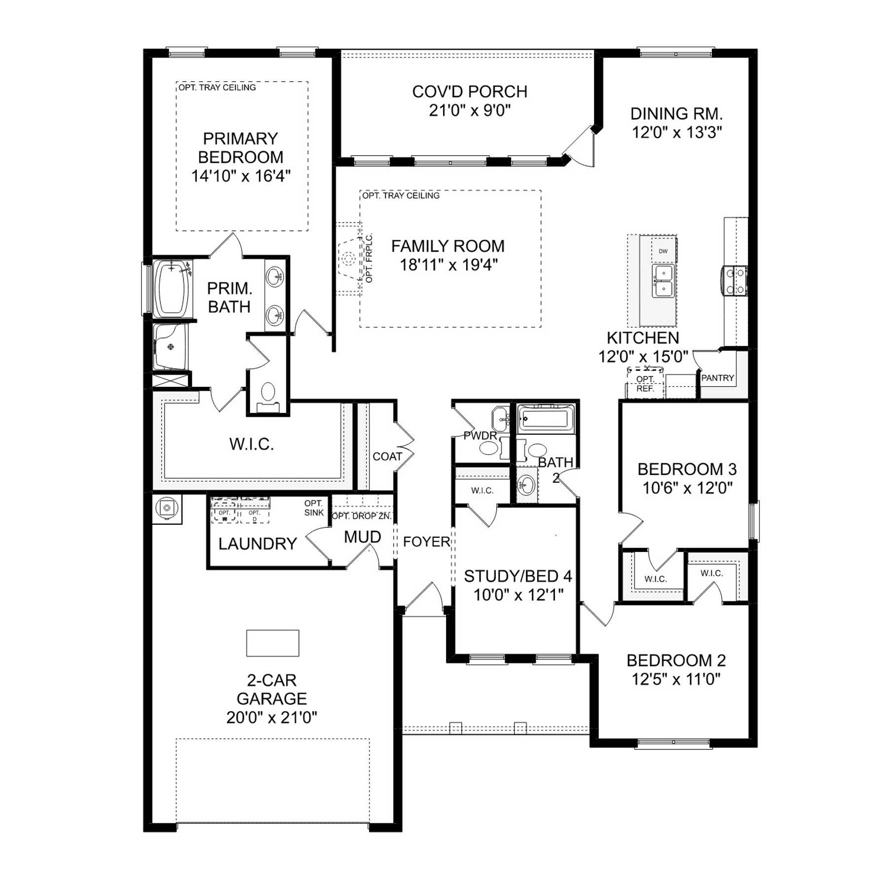 1 - The Rockford C buildable floor plan layout in Davidson Homes Homes' Anderson Farm community.