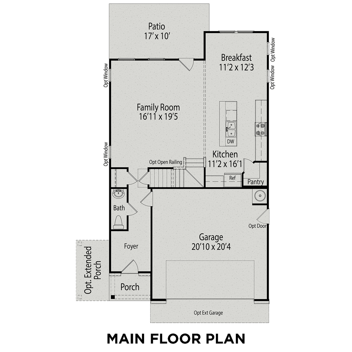 1 - The Grace A floor plan layout for 60 Grassy Ridge Court in Davidson Homes' Beverly Place community.