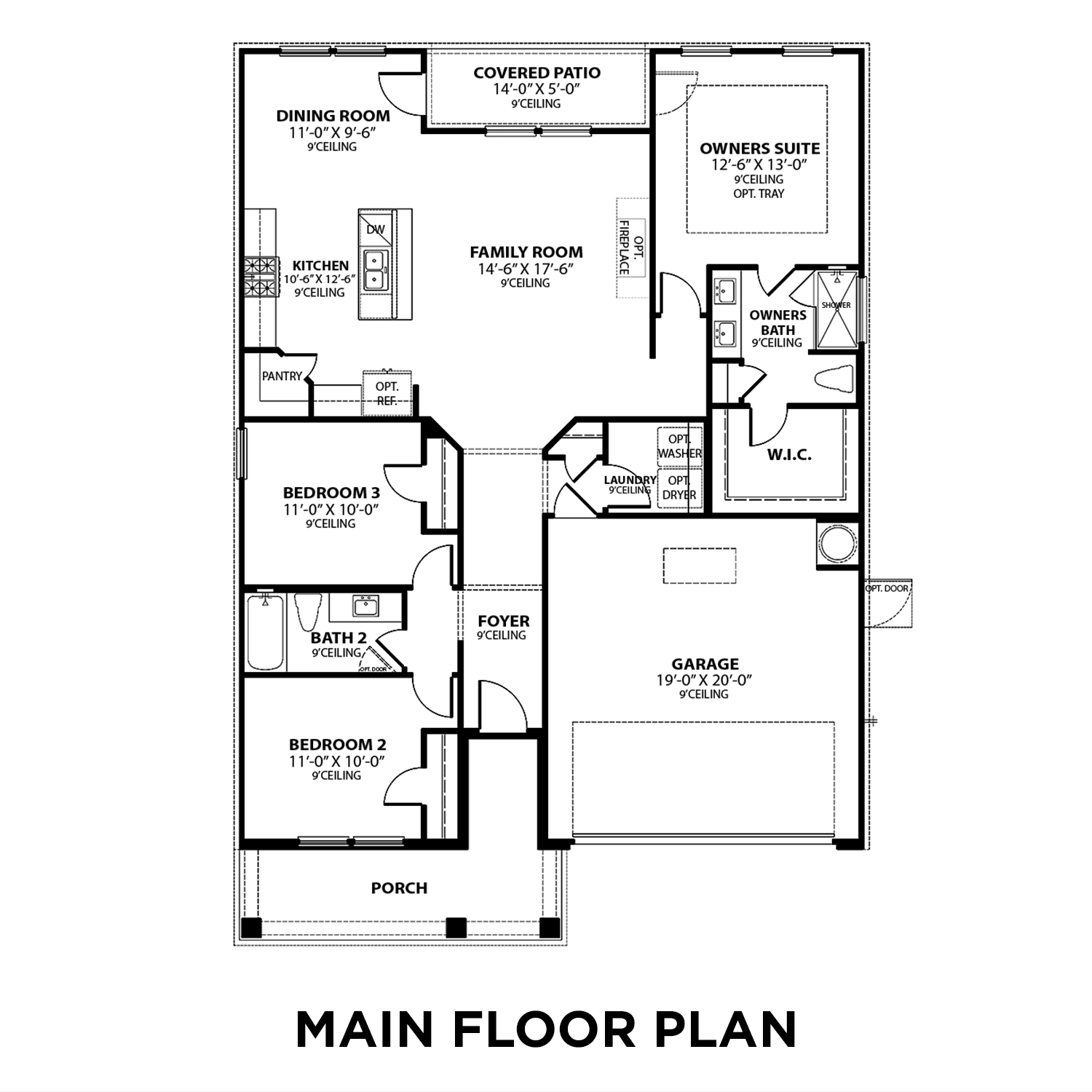 1 - The Asheville B buildable floor plan layout in Davidson Homes Homes' Sage Farms community.