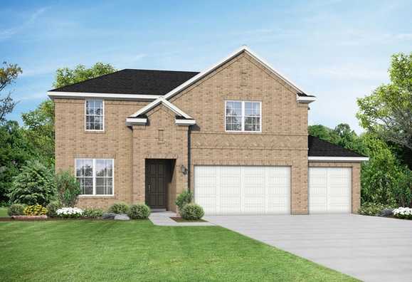 The Sequoia A With 3 Car Garage Exterior Rendering