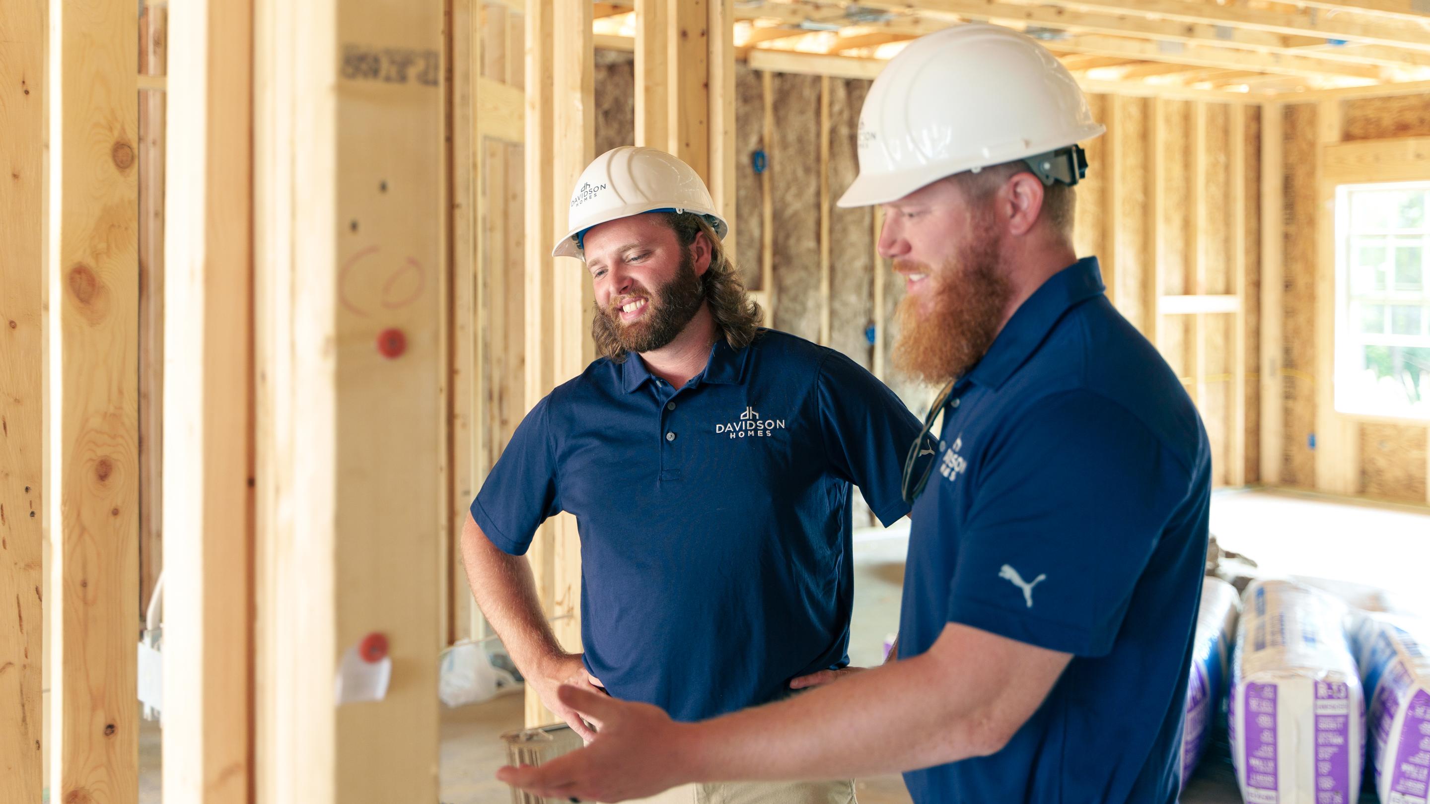 Davidson Homes construction managers in a home under construction