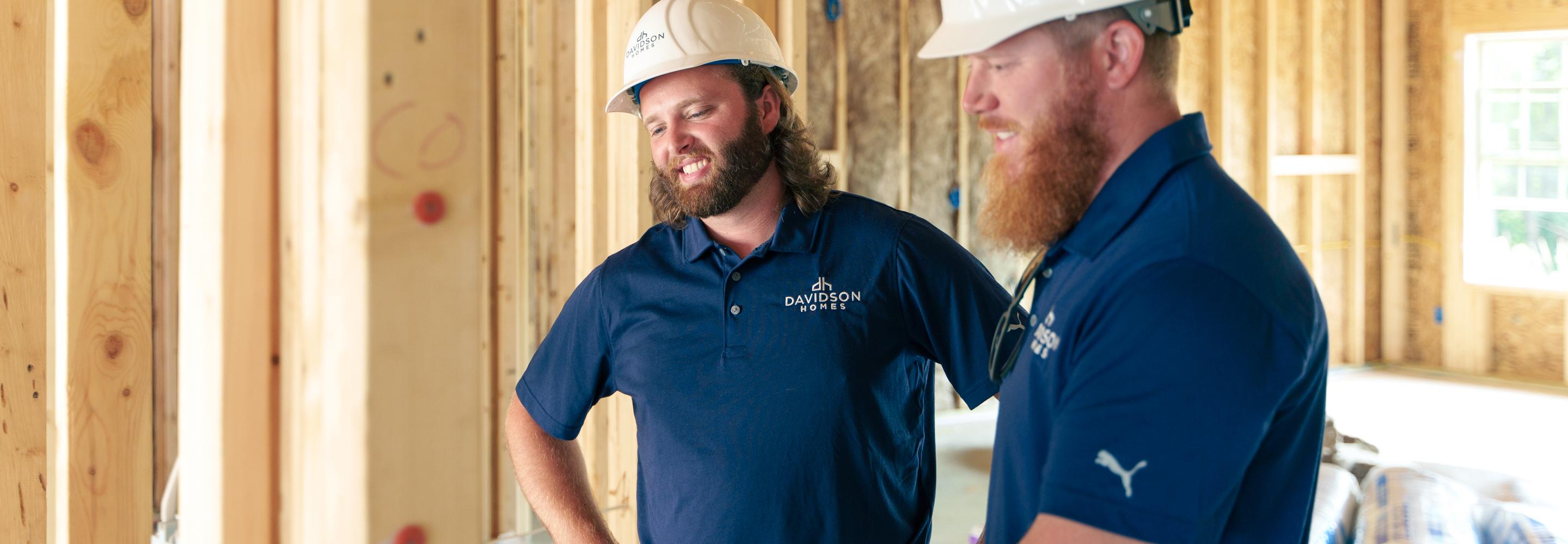 Davidson Homes construction managers in a home under construction
