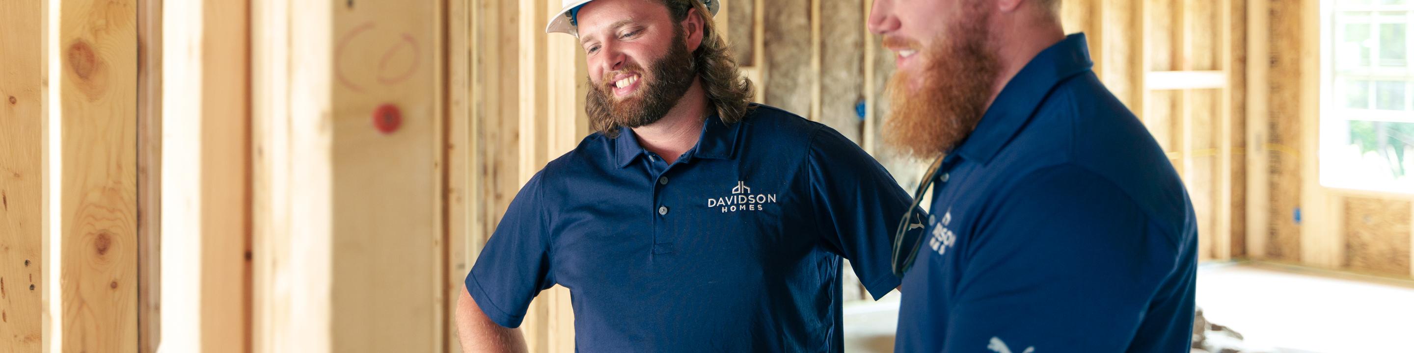 Davidson Homes construction managers in a home under construction