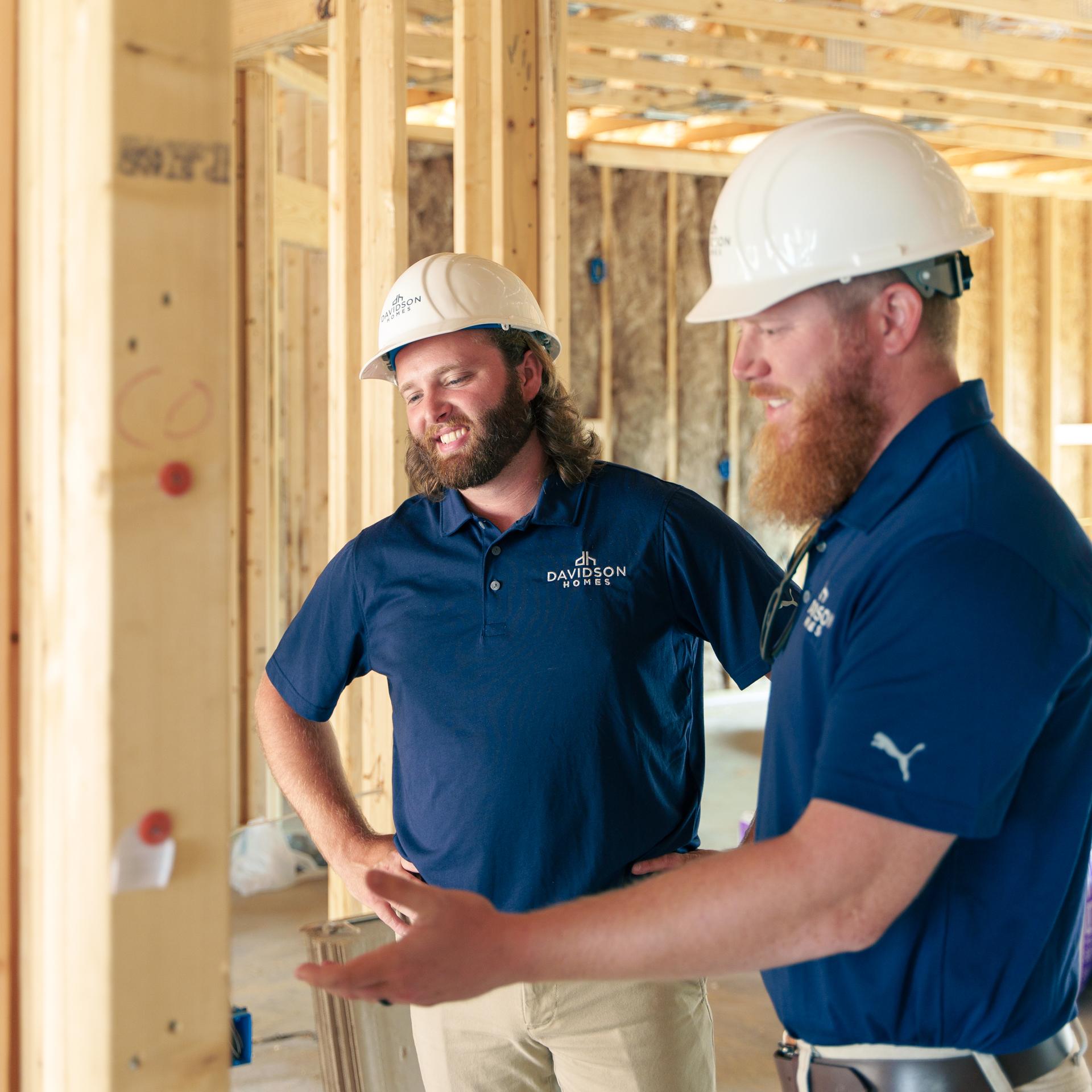 Davidson Homes construction managers in a home under construction