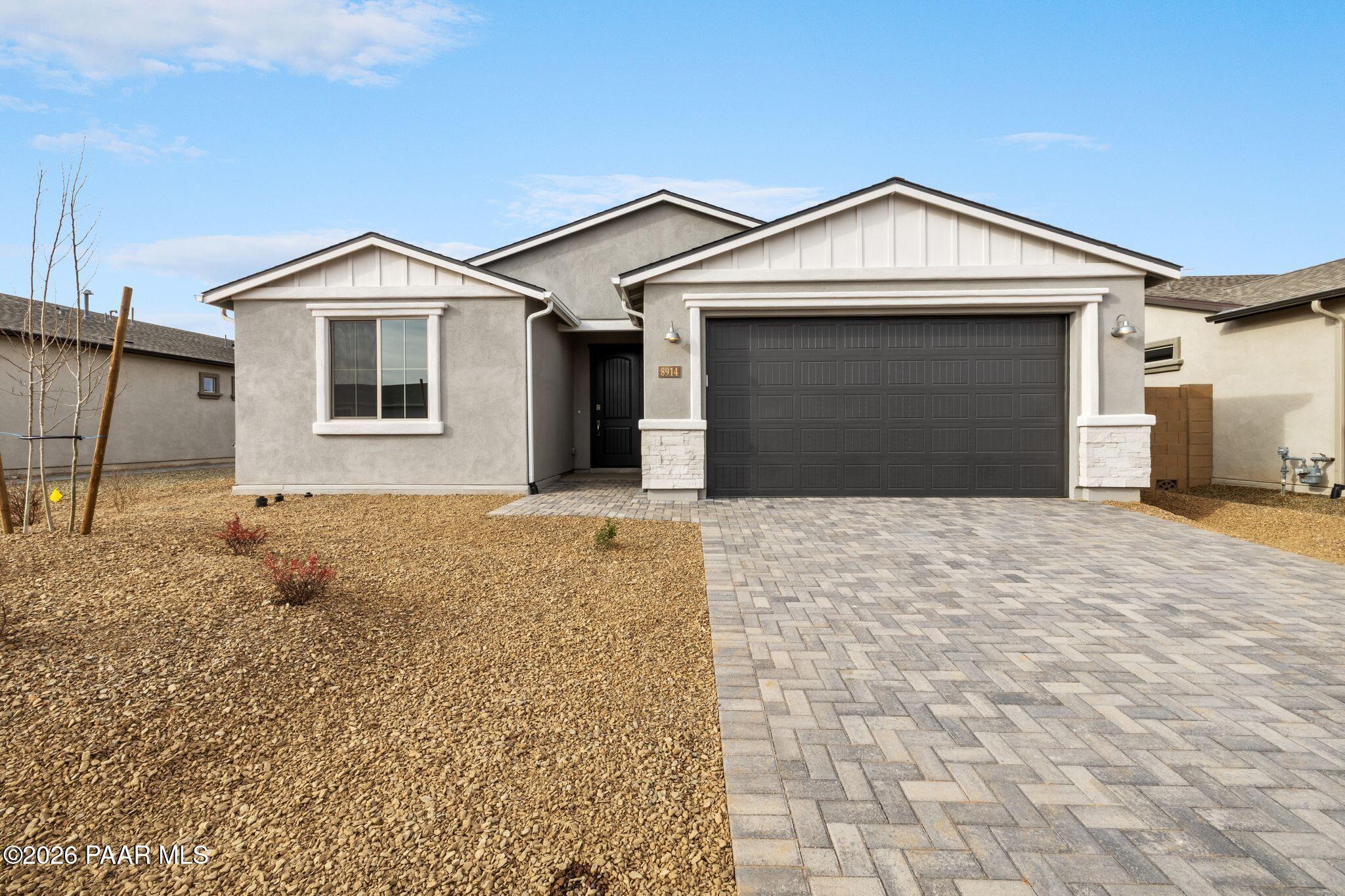 Modern 1-story home with 3-car garage, The Inspiration A floor plan in North Ridge at Pronghorn Ranch, Prescott Valley.