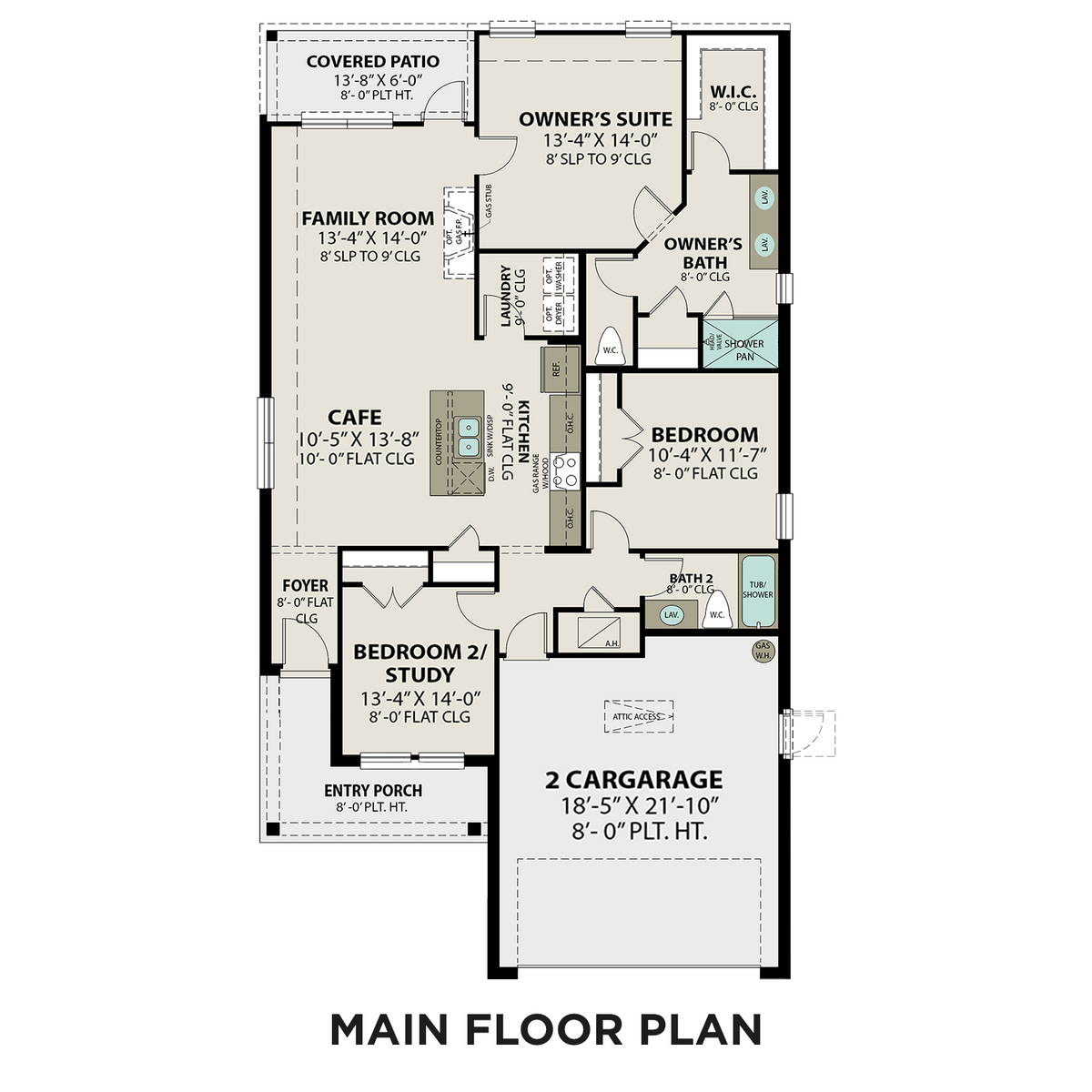 1 - The Costa C buildable floor plan layout in Davidson Homes' Sunterra community.