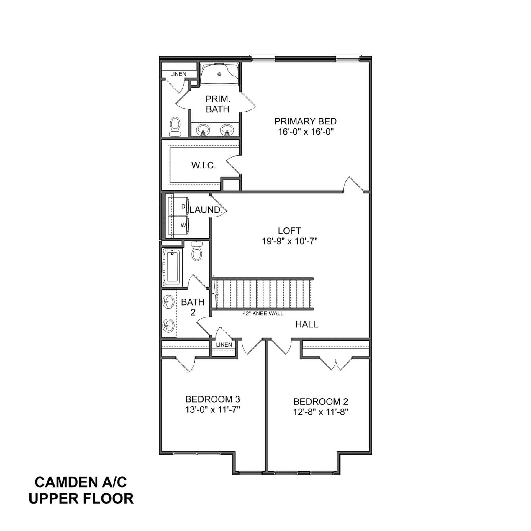 3 - The Camden buildable floor plan layout in Davidson Homes Homes' Pavilion community.