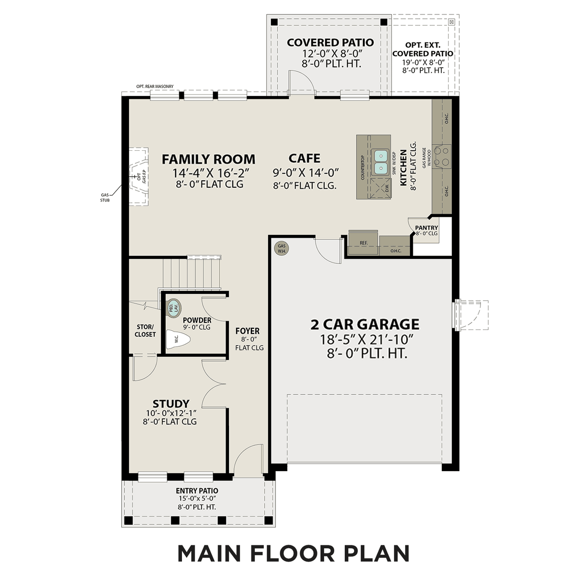 1 - The Solara C buildable floor plan layout in Davidson Homes' Sunterra community.