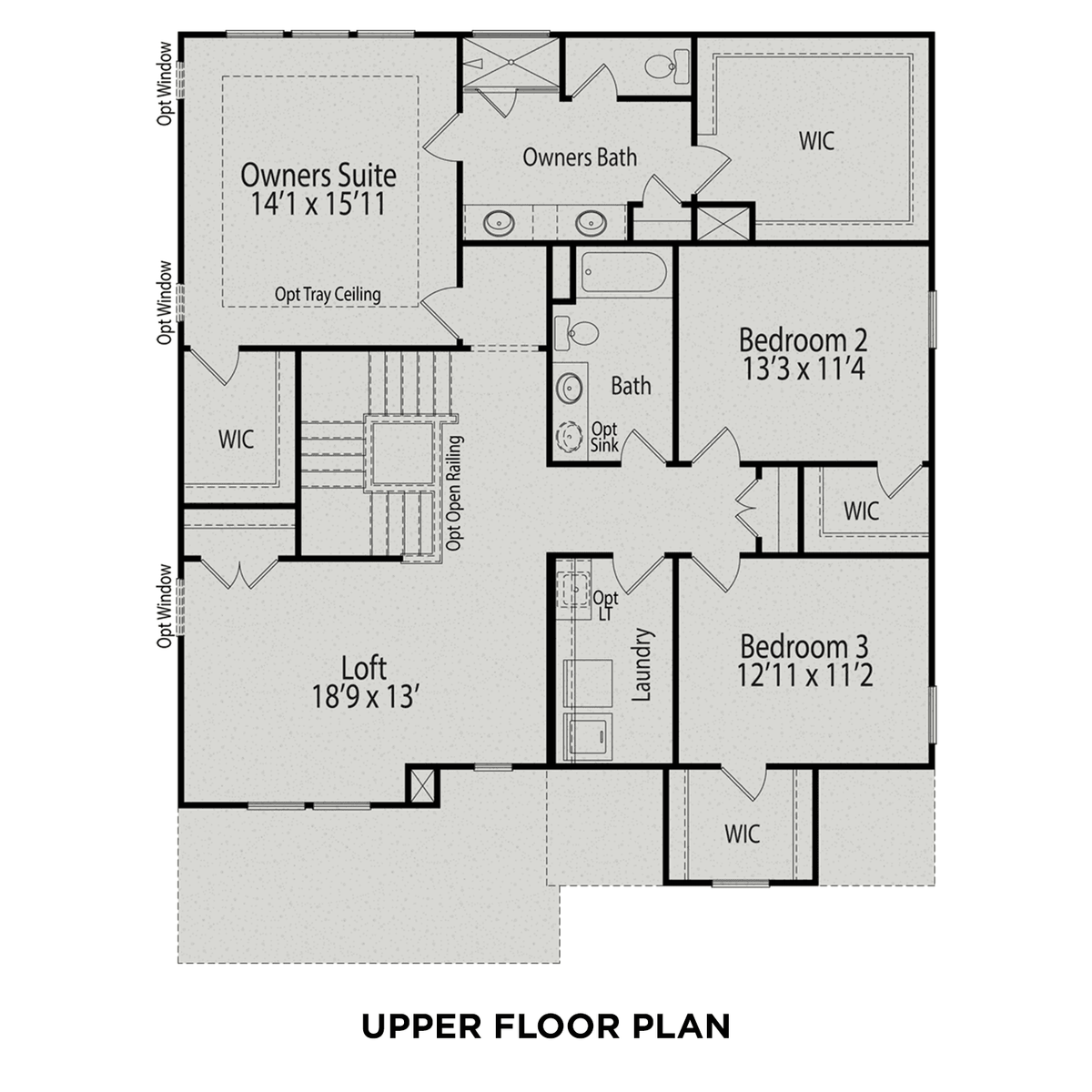 2 - The Hemlock C buildable floor plan layout in Davidson Homes' Weatherford East community.