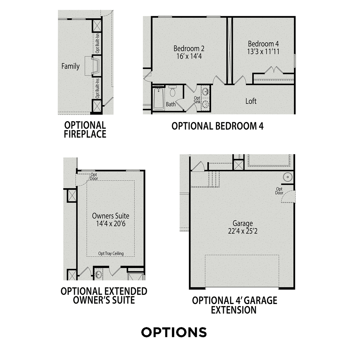 4 - The Cypress B buildable floor plan layout in Davidson Homes' Bentwinds community.
