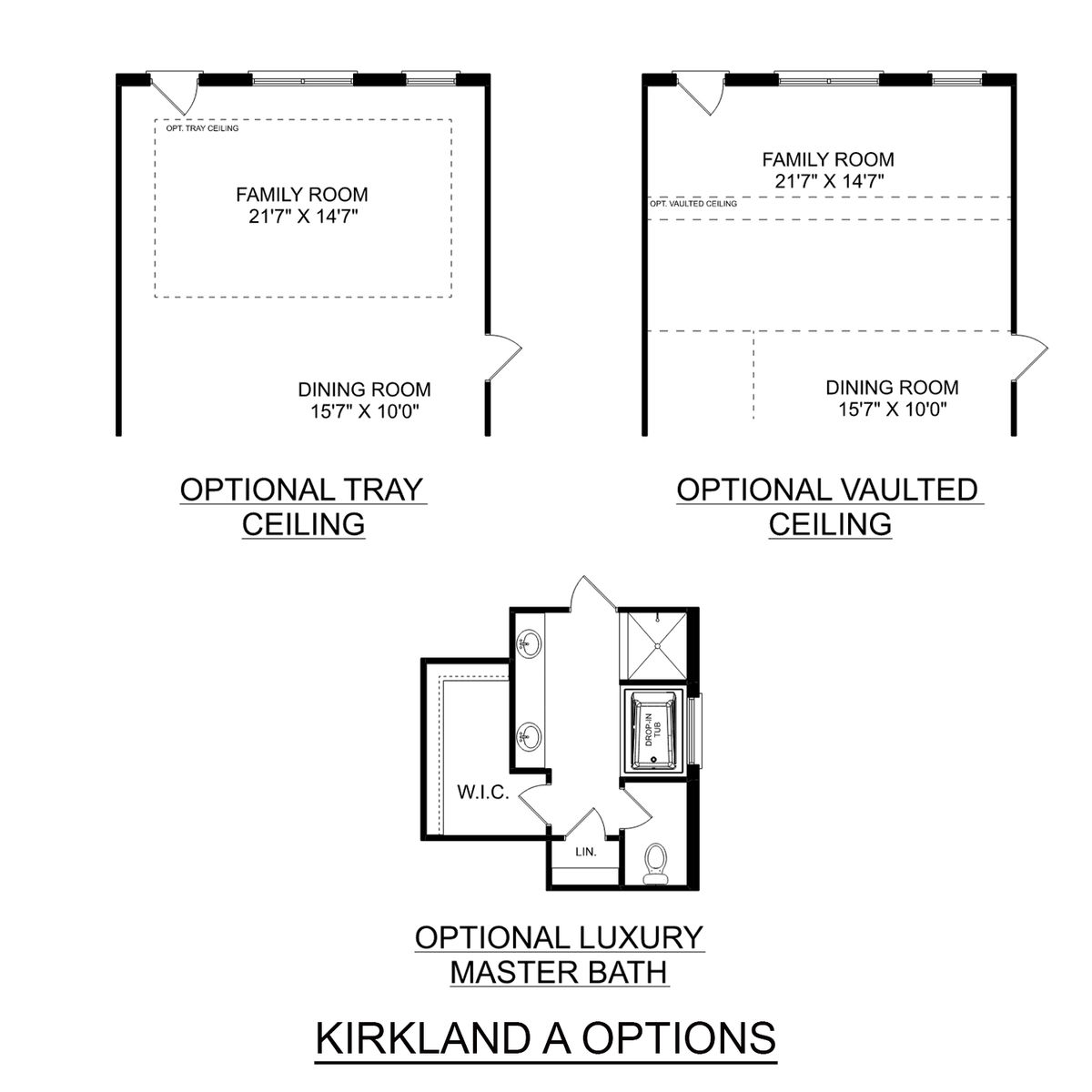 2 - The Kirkland floor plan layout for 3027 Henry Road in Davidson Homes' River Road Estates community.