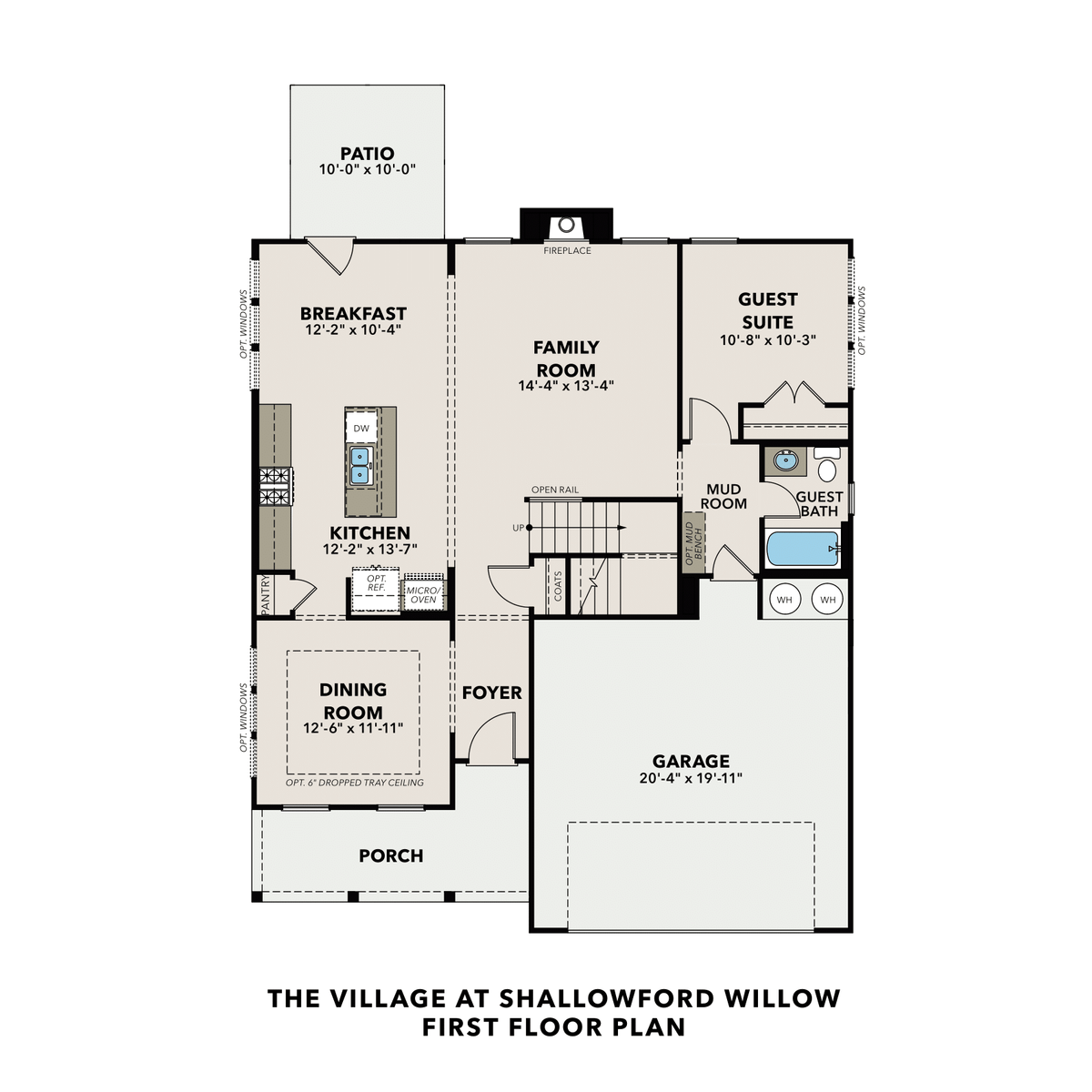 1 - The Willow C at Shallowford buildable floor plan layout in Davidson Homes' The Village at Shallowford community.